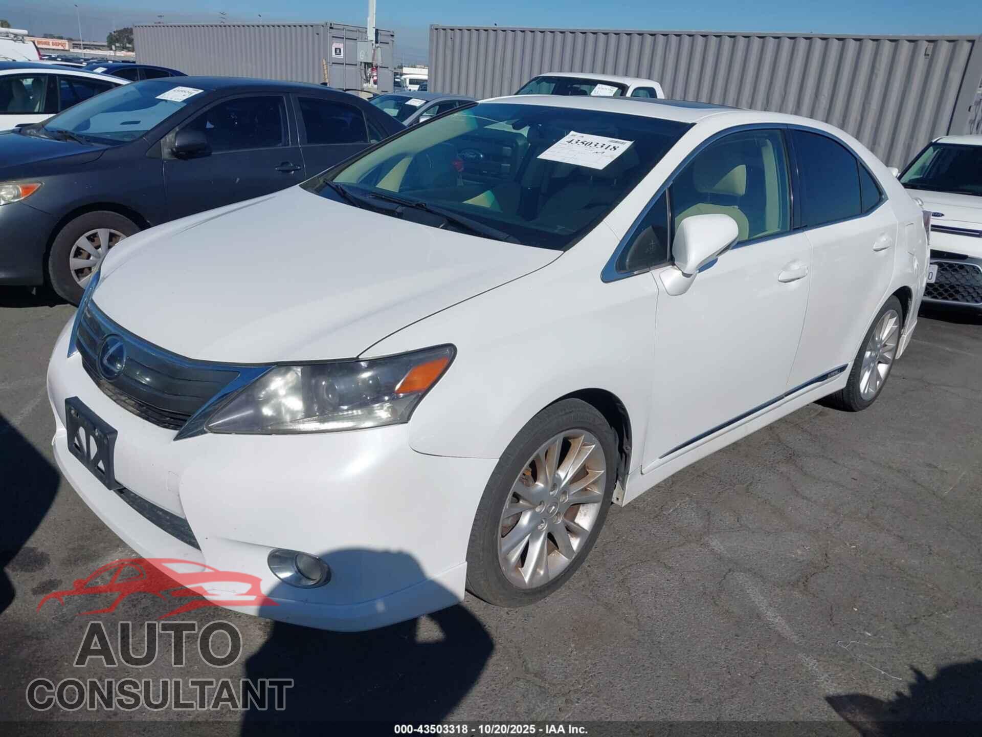 LEXUS HS 250H 2010 - JTHBB1BA4A2012560