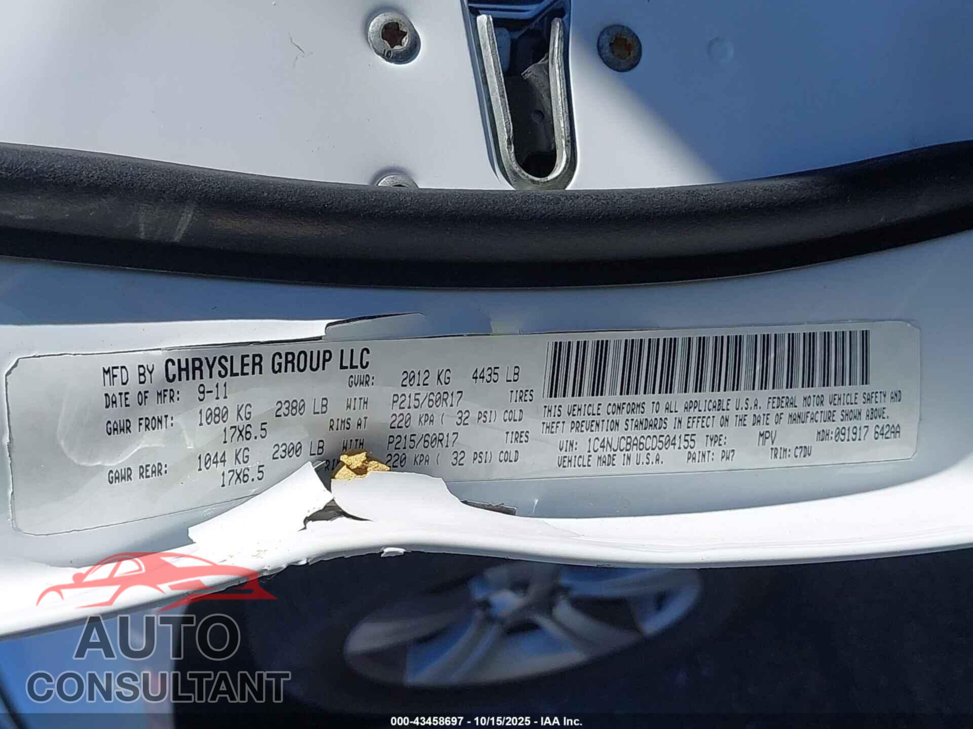 JEEP COMPASS 2014 - 1C4NJDBB3ED569451