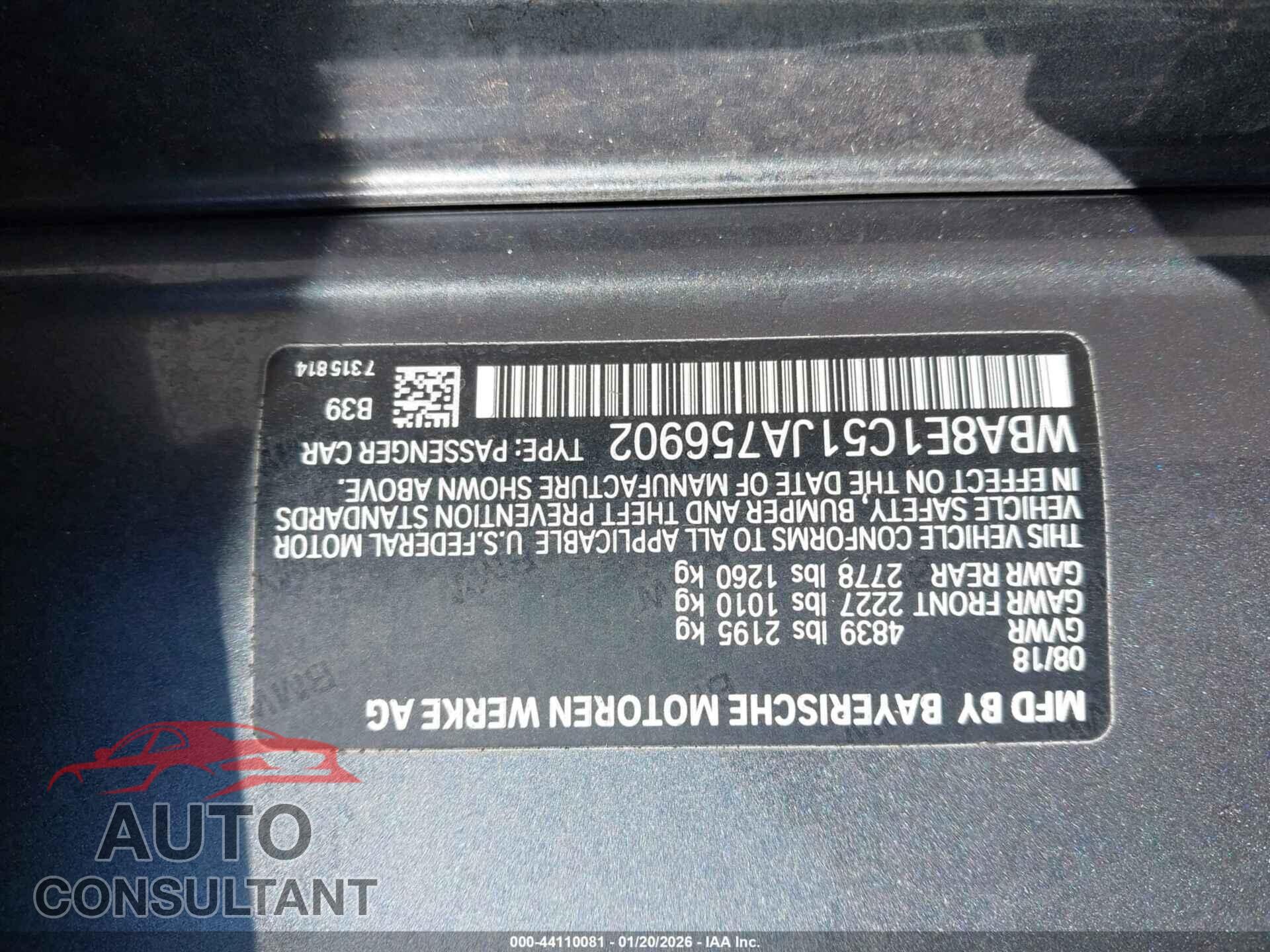 BMW 330E 2018 - WBA8E1C51JA756902