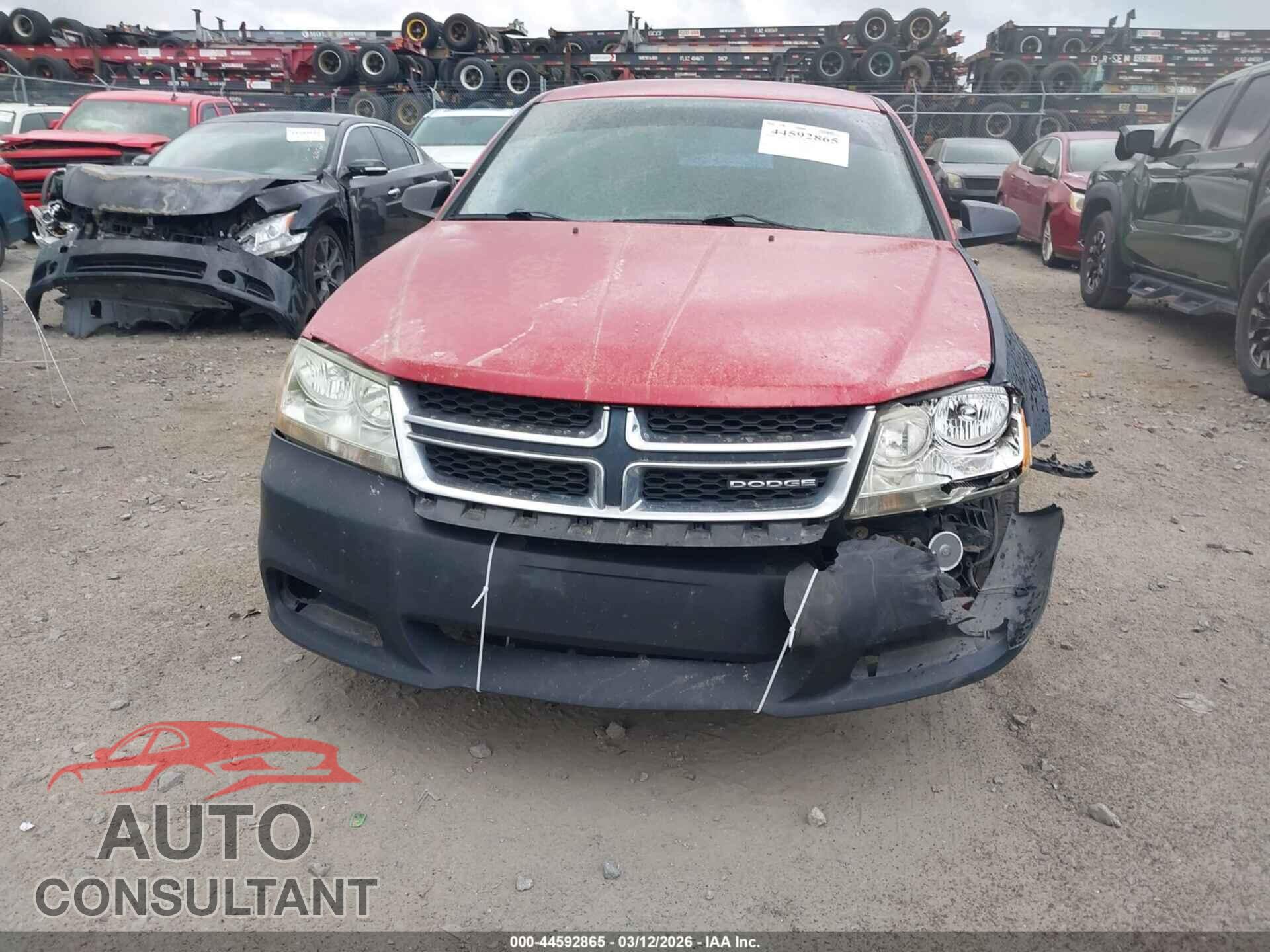 DODGE AVENGER 2012 - 1C3CDZAB2CN136499