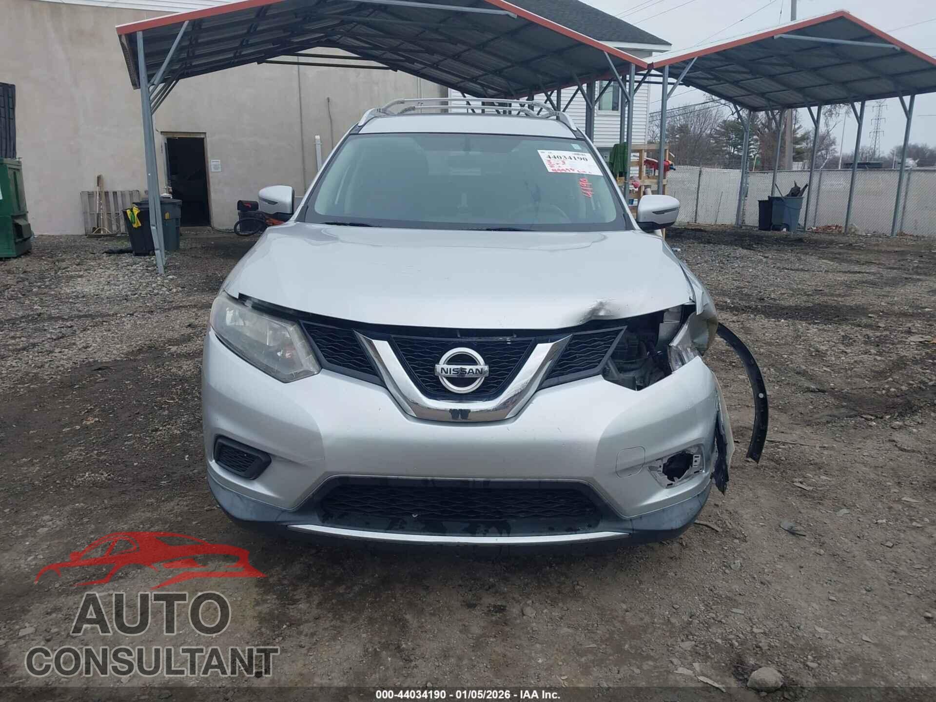 NISSAN ROGUE 2016 - KNMAT2MT3GP595911
