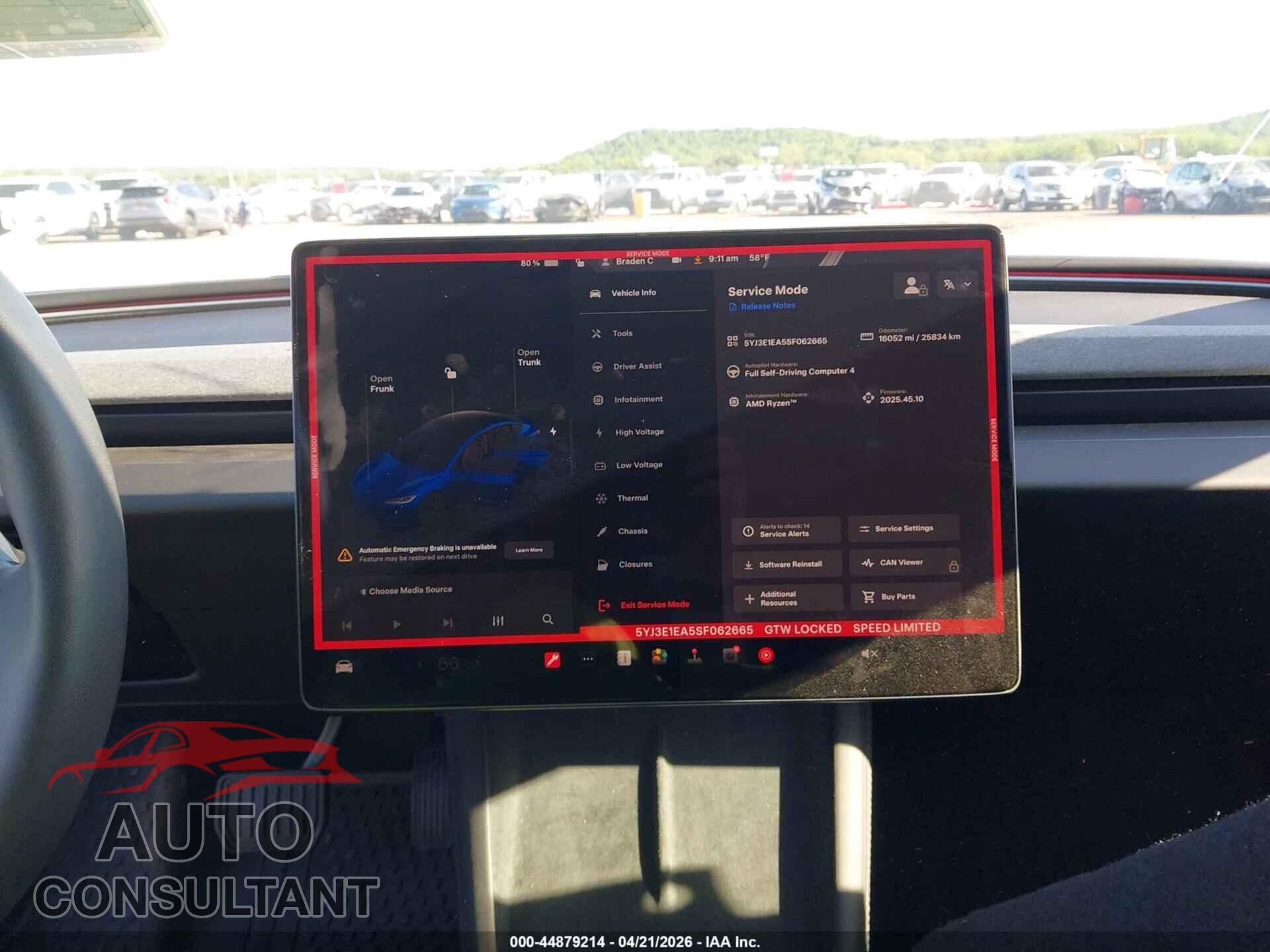 TESLA MODEL 3 2025 - 5YJ3E1EA5SF062665