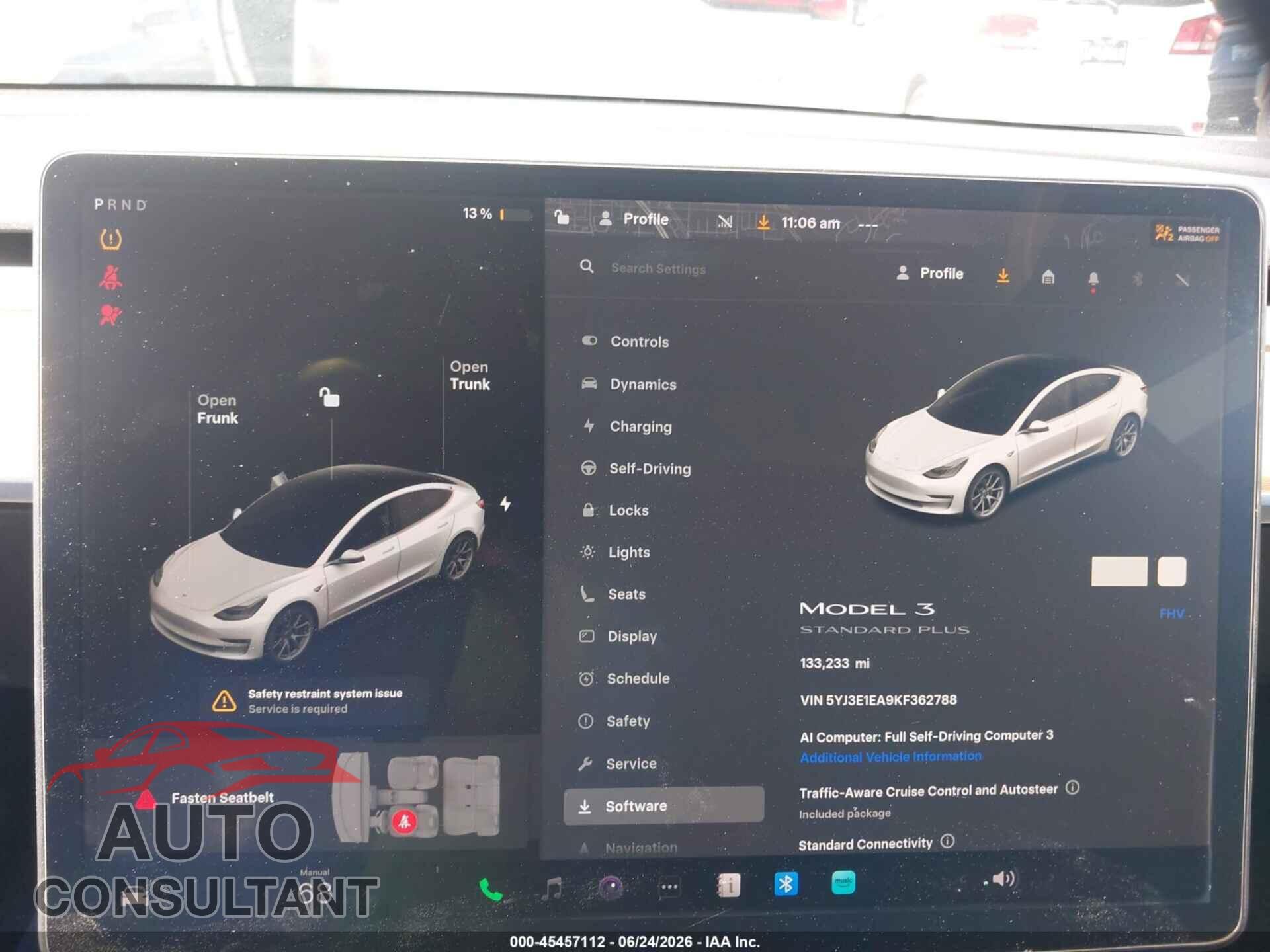 TESLA MODEL 3 2019 - 5YJ3E1EA9KF362788