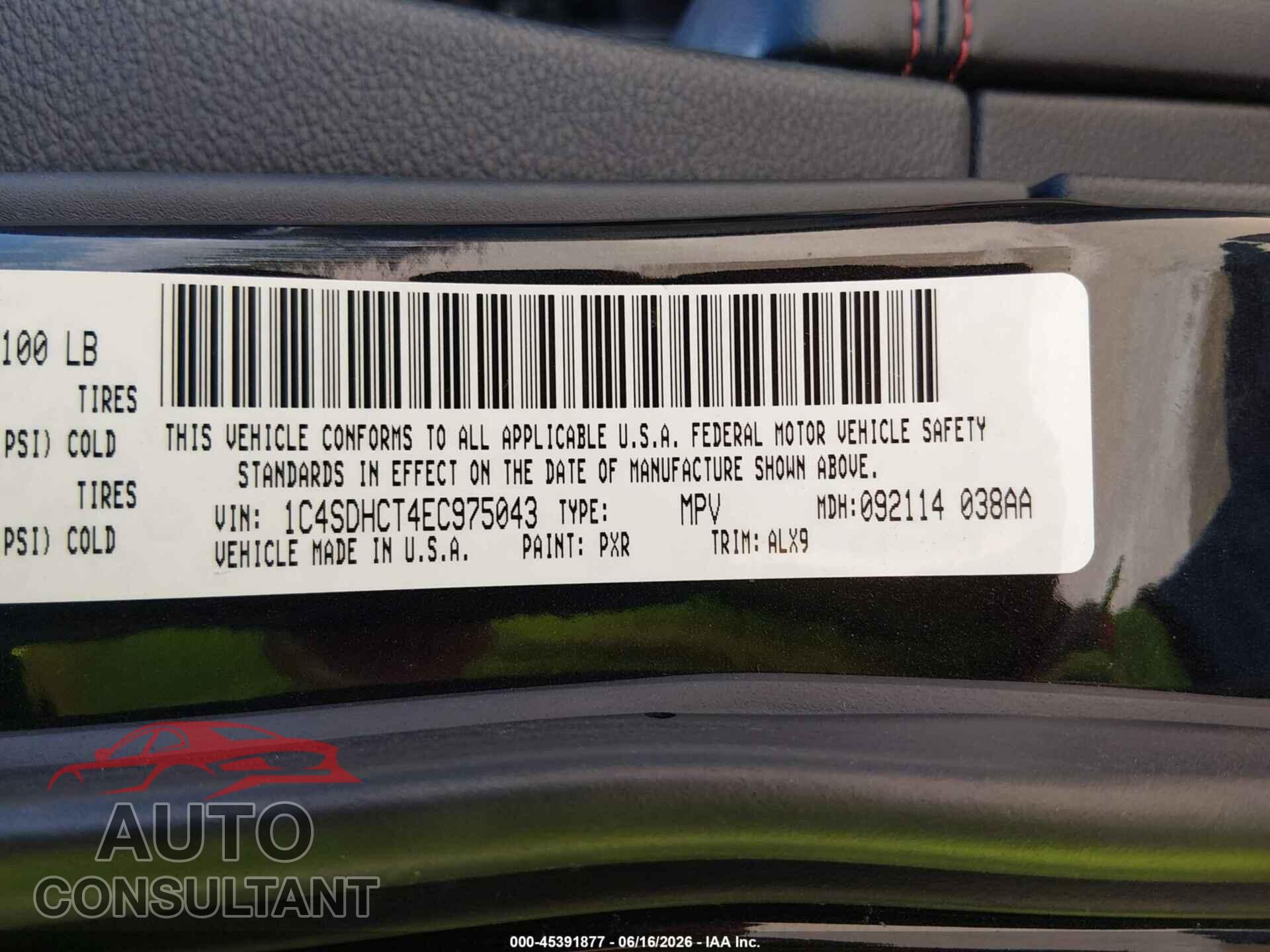 DODGE DURANGO 2014 - 1C4SDHCT4EC975043