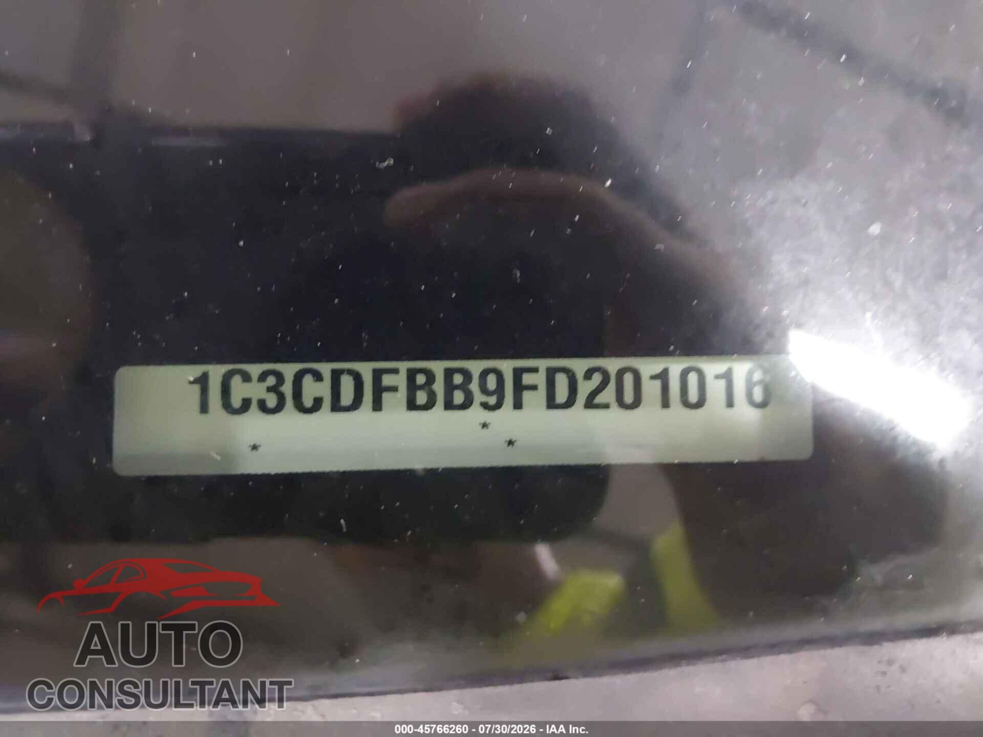 DODGE DART 2015 - 1C3CDFBB9FD201016