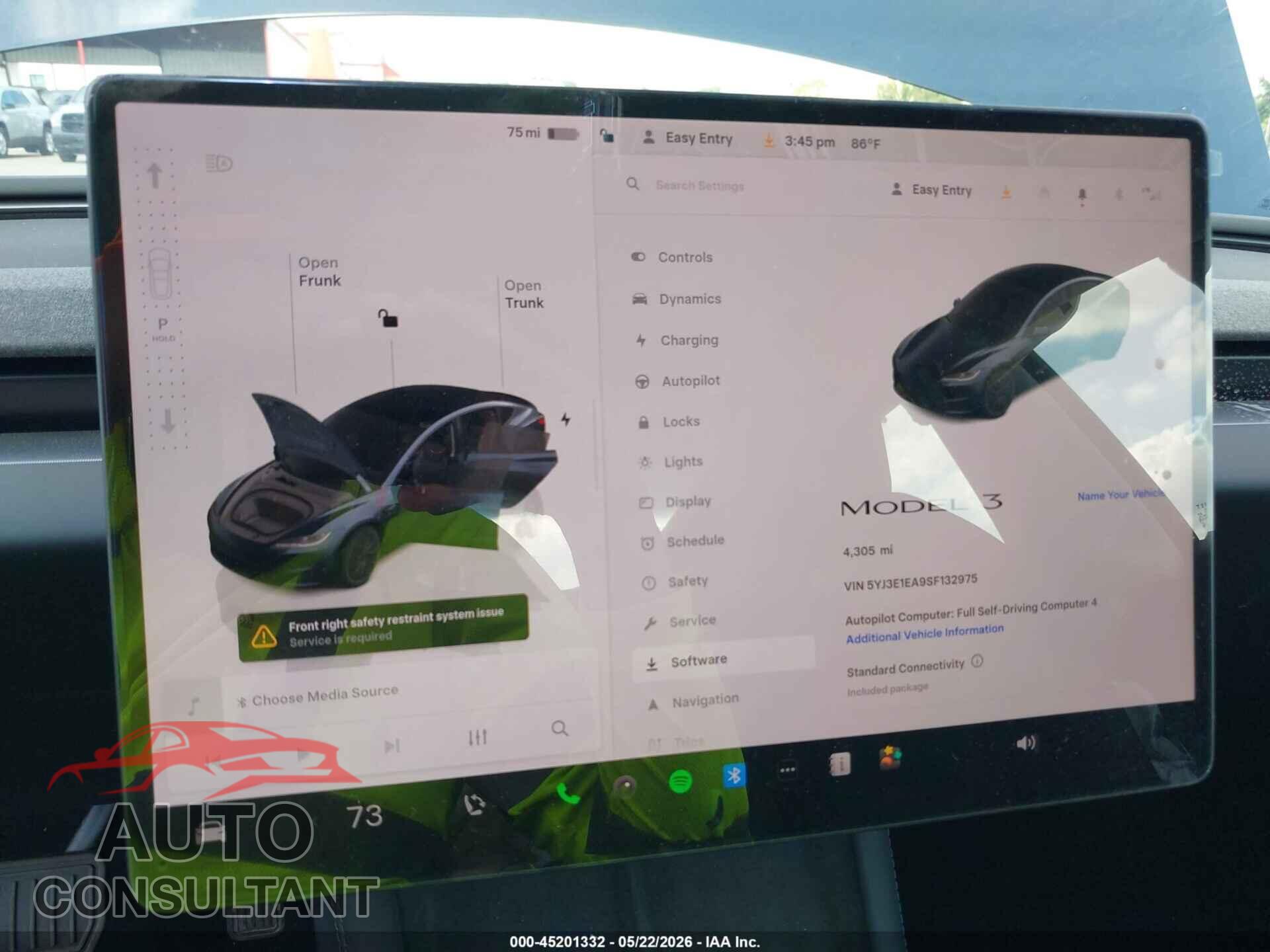 TESLA MODEL 3 2025 - 5YJ3E1EA9SF132975