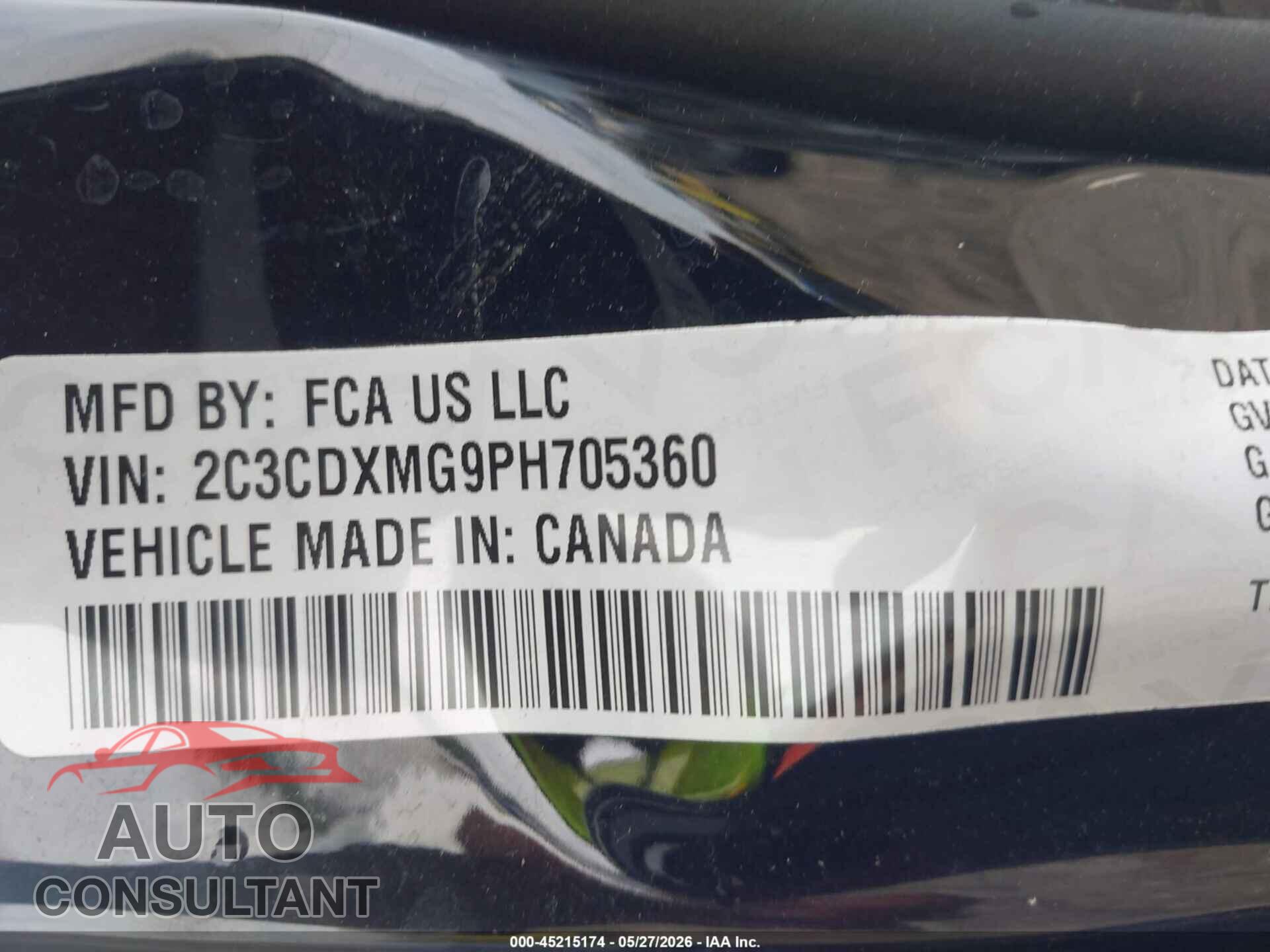 DODGE CHARGER 2023 - 2C3CDXMG9PH705360