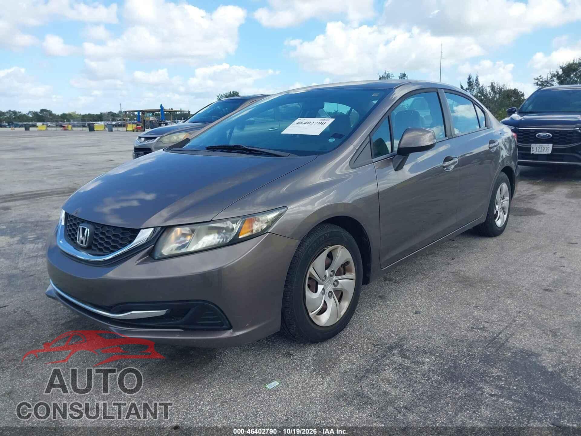 HONDA CIVIC 2013 - 19XFB2F58DE040276