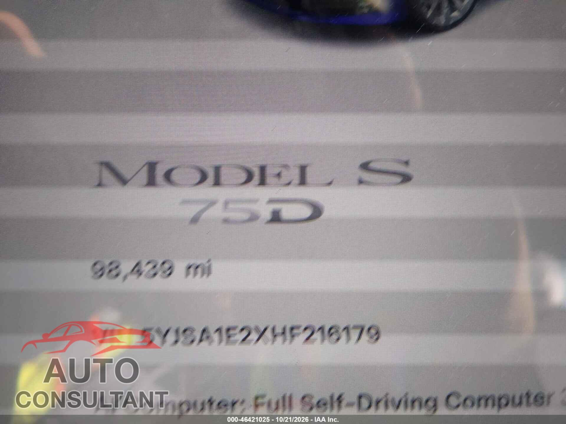 TESLA MODEL S 2017 - 5YJSA1E2XHF216179