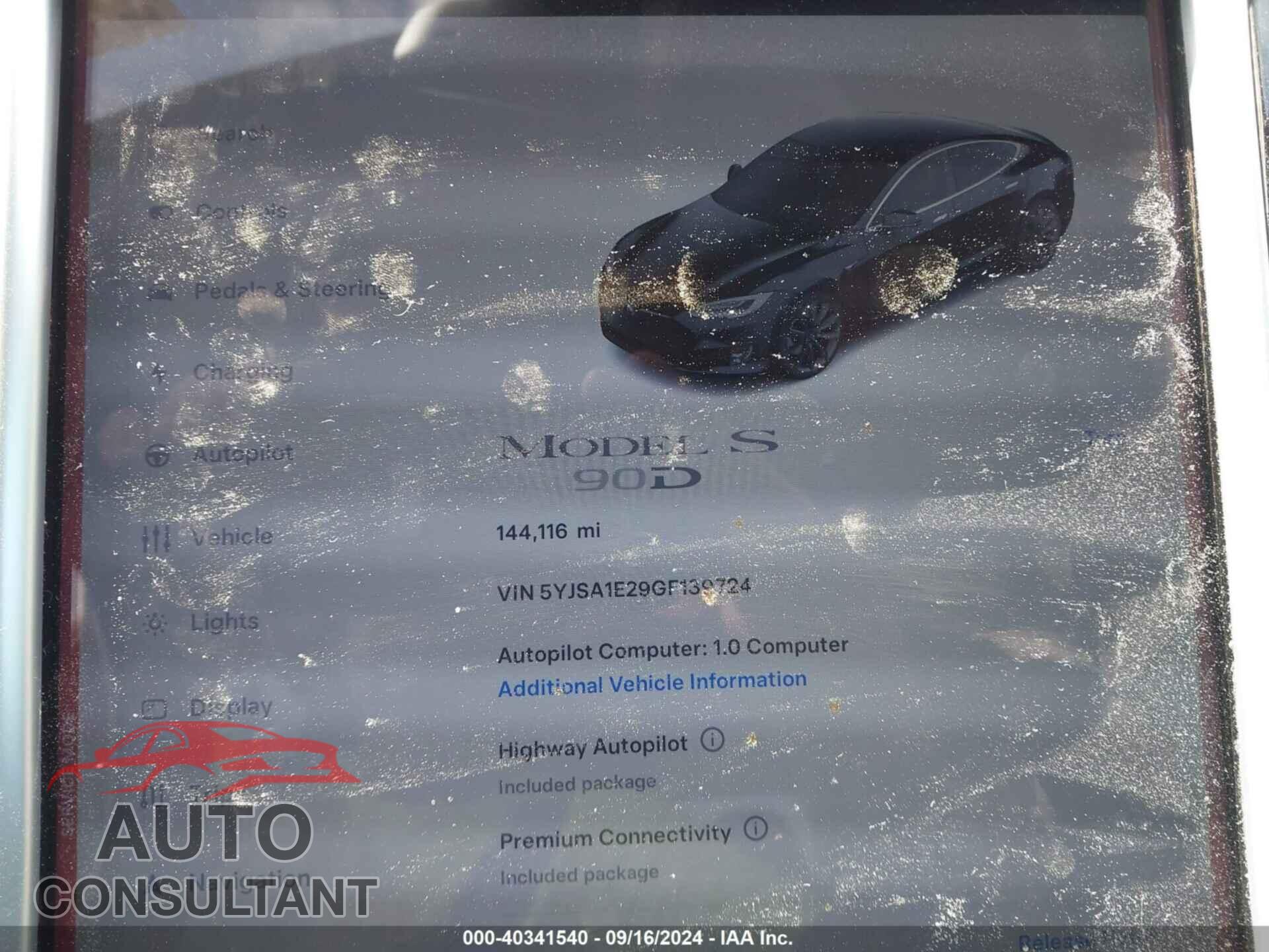 TESLA MODEL S 2016 - 5YJSA1E29GF139724