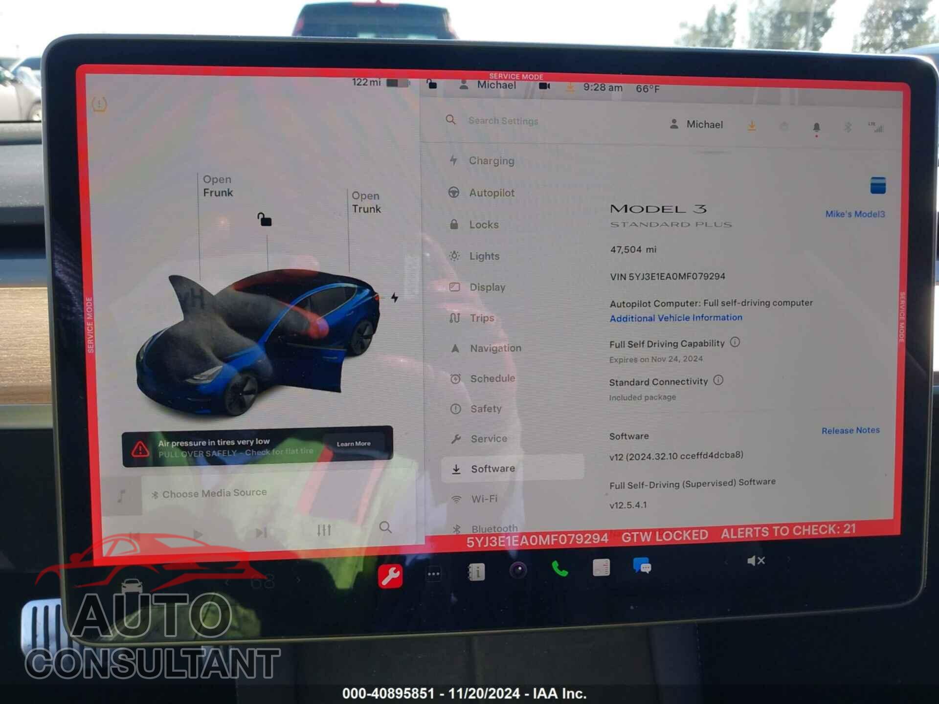 TESLA MODEL 3 2021 - 5YJ3E1EA0MF079294