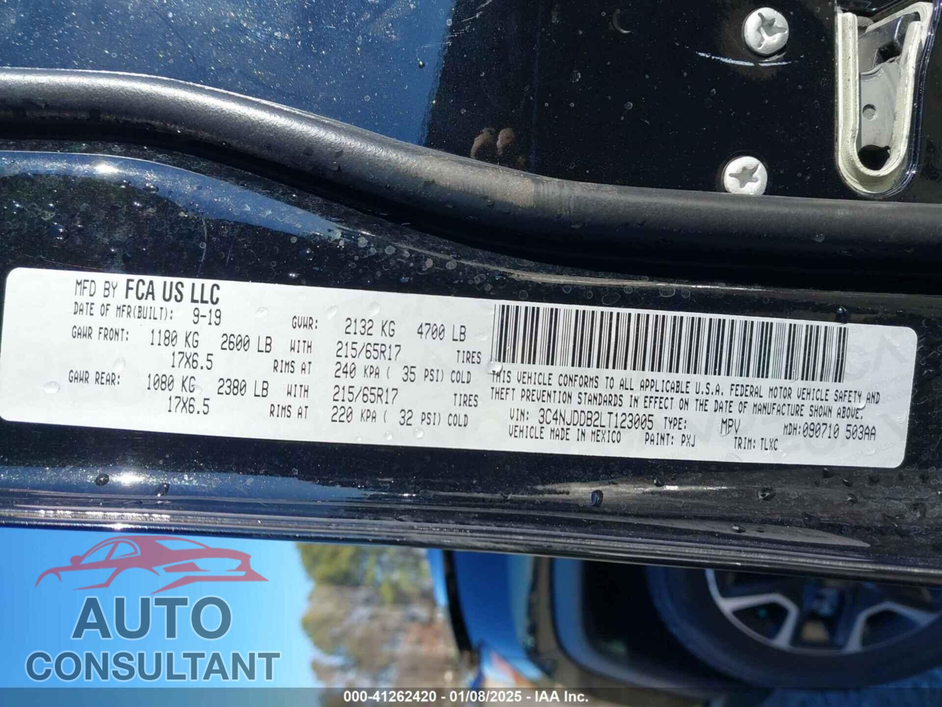 JEEP COMPASS 2020 - 3C4NJDDB2LT123005