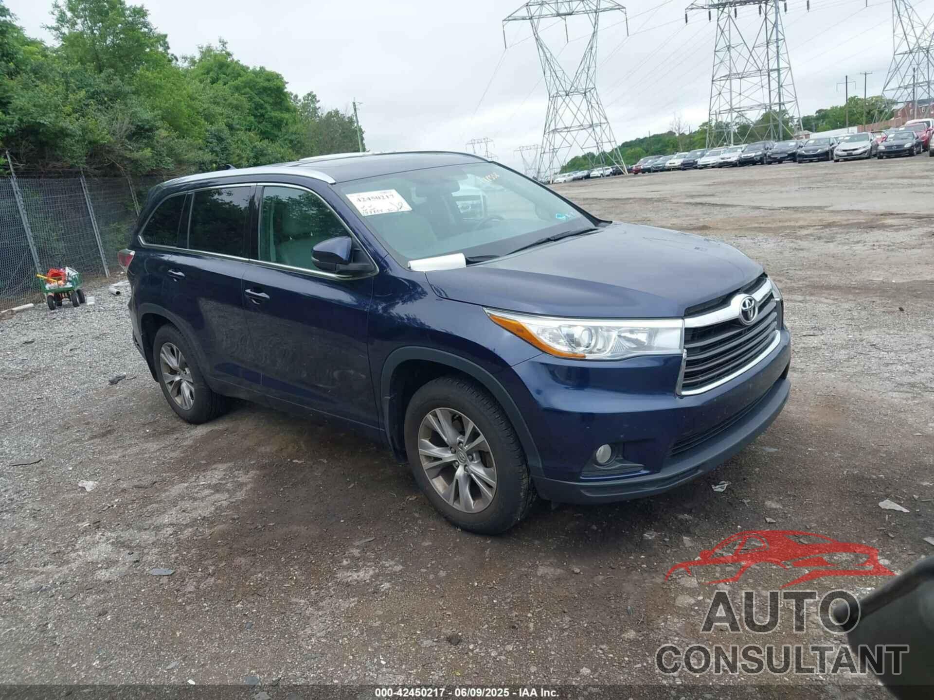 TOYOTA HIGHLANDER 2015 - 5TDJKRFH2FS148558