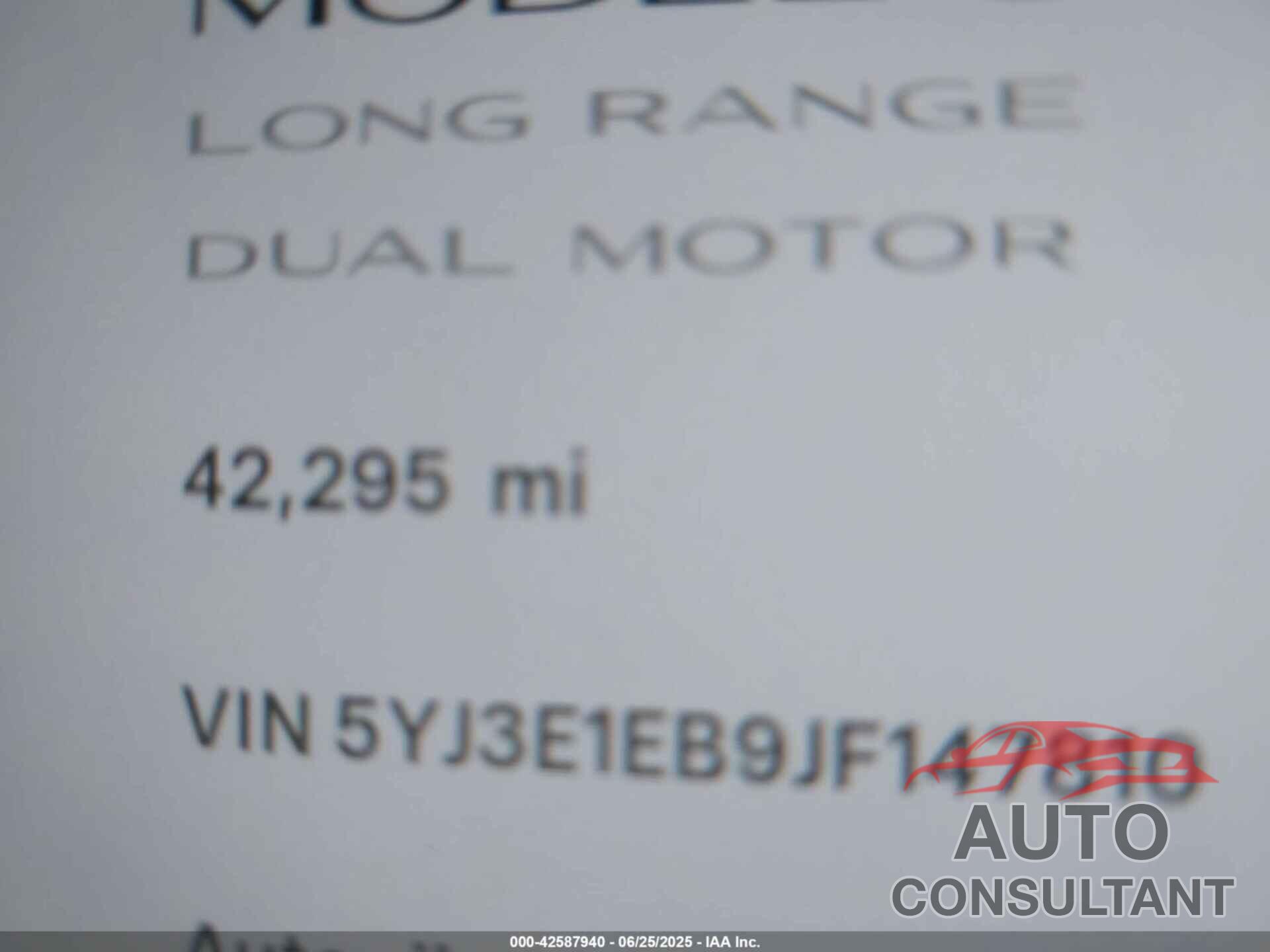 TESLA MODEL 3 2018 - 5YJ3E1EB9JF147810