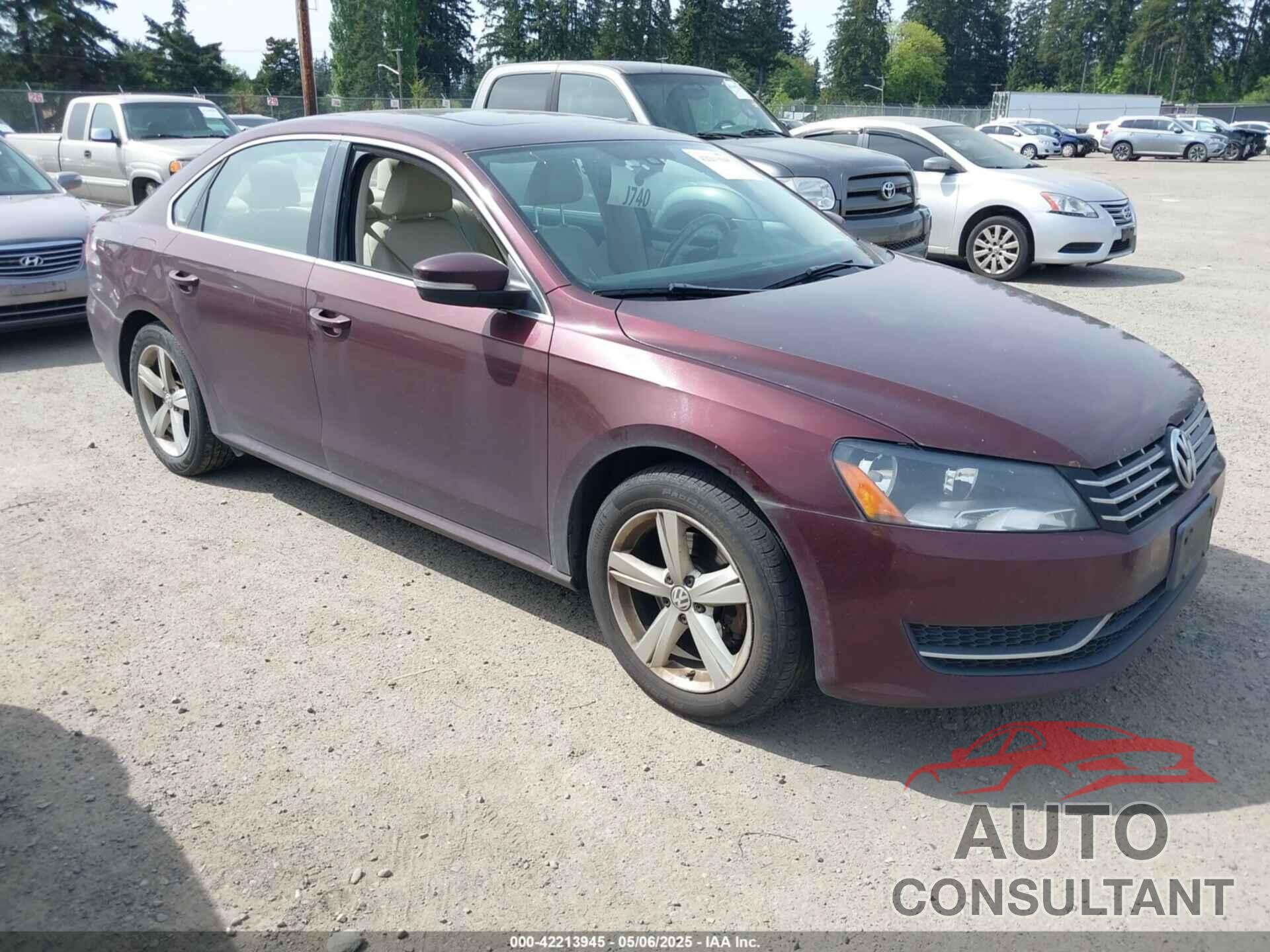 VOLKSWAGEN PASSAT 2013 - 1VWBN7A30DC142670