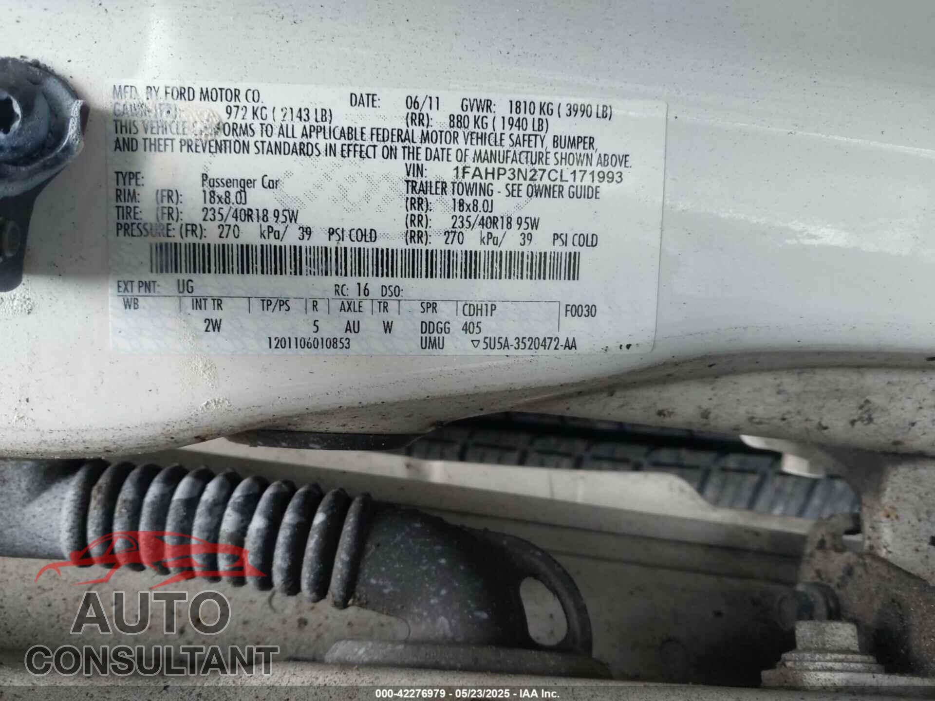FORD FOCUS 2012 - 1FAHP3N27CL171993