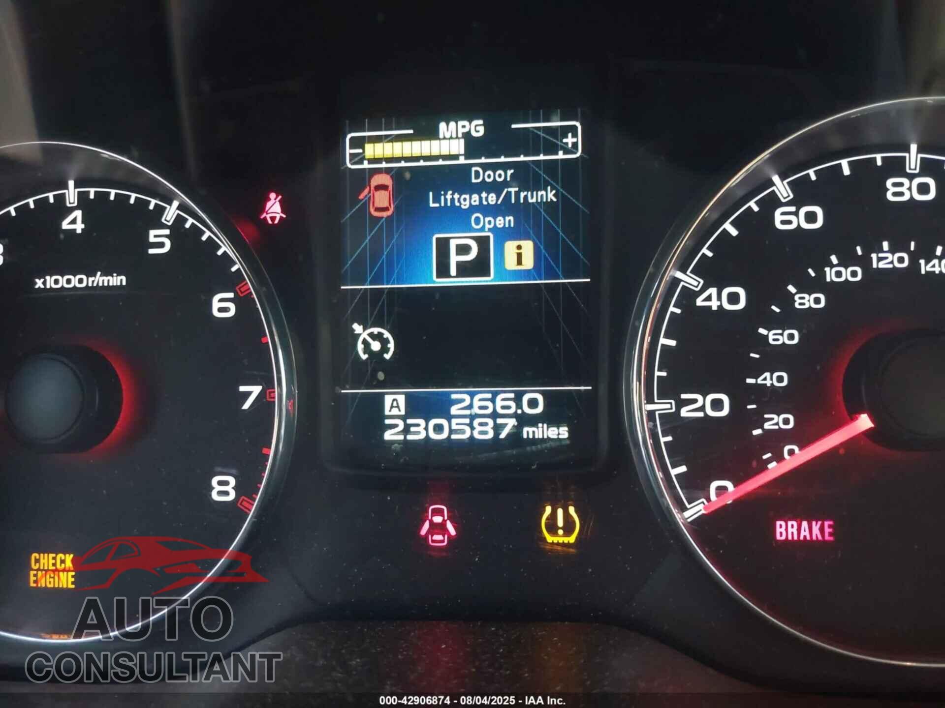 SUBARU OUTBACK 2013 - 4S4BRBLC4D3215543