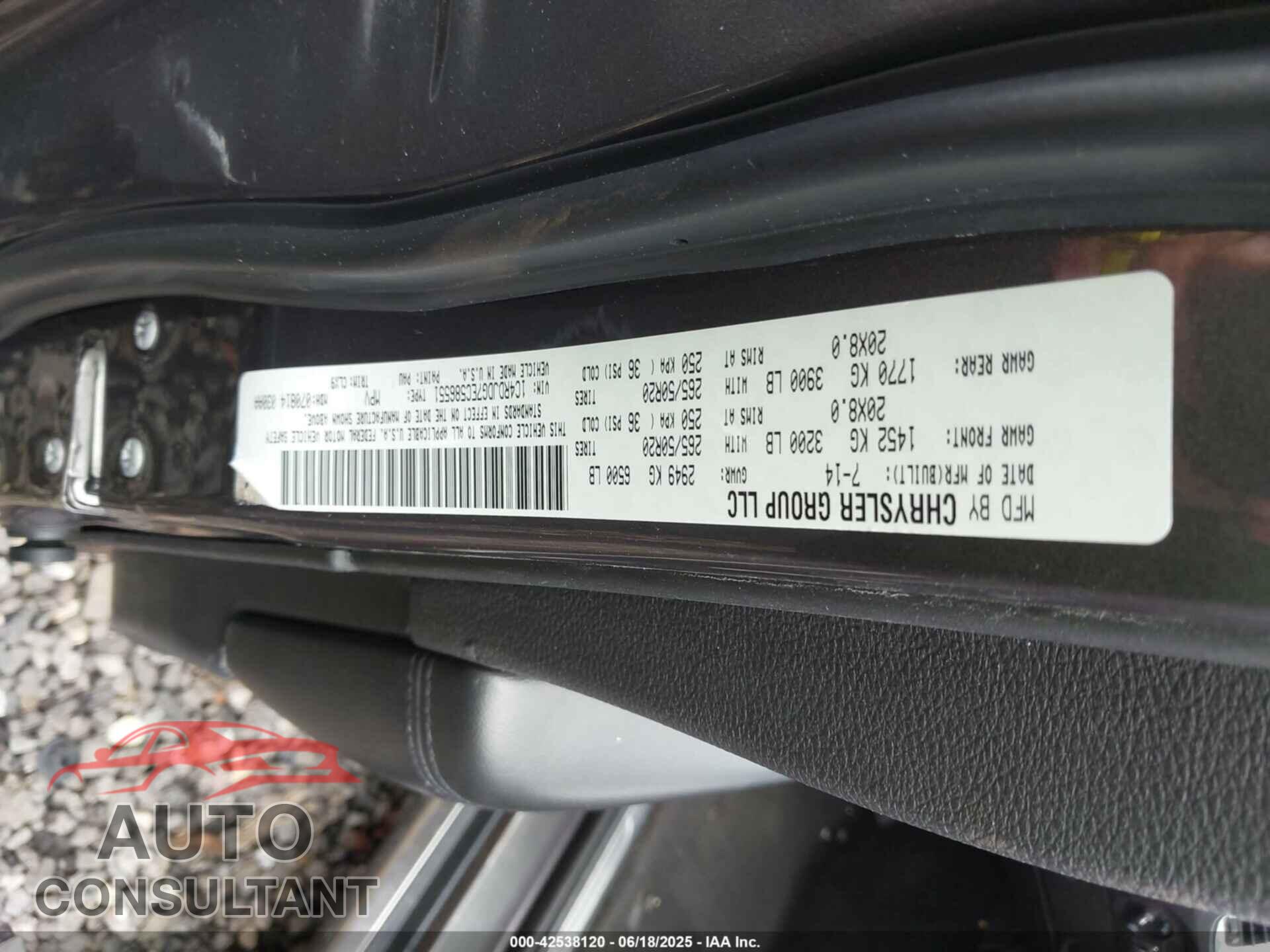 DODGE DURANGO 2014 - 1C4RDJDG7EC586551