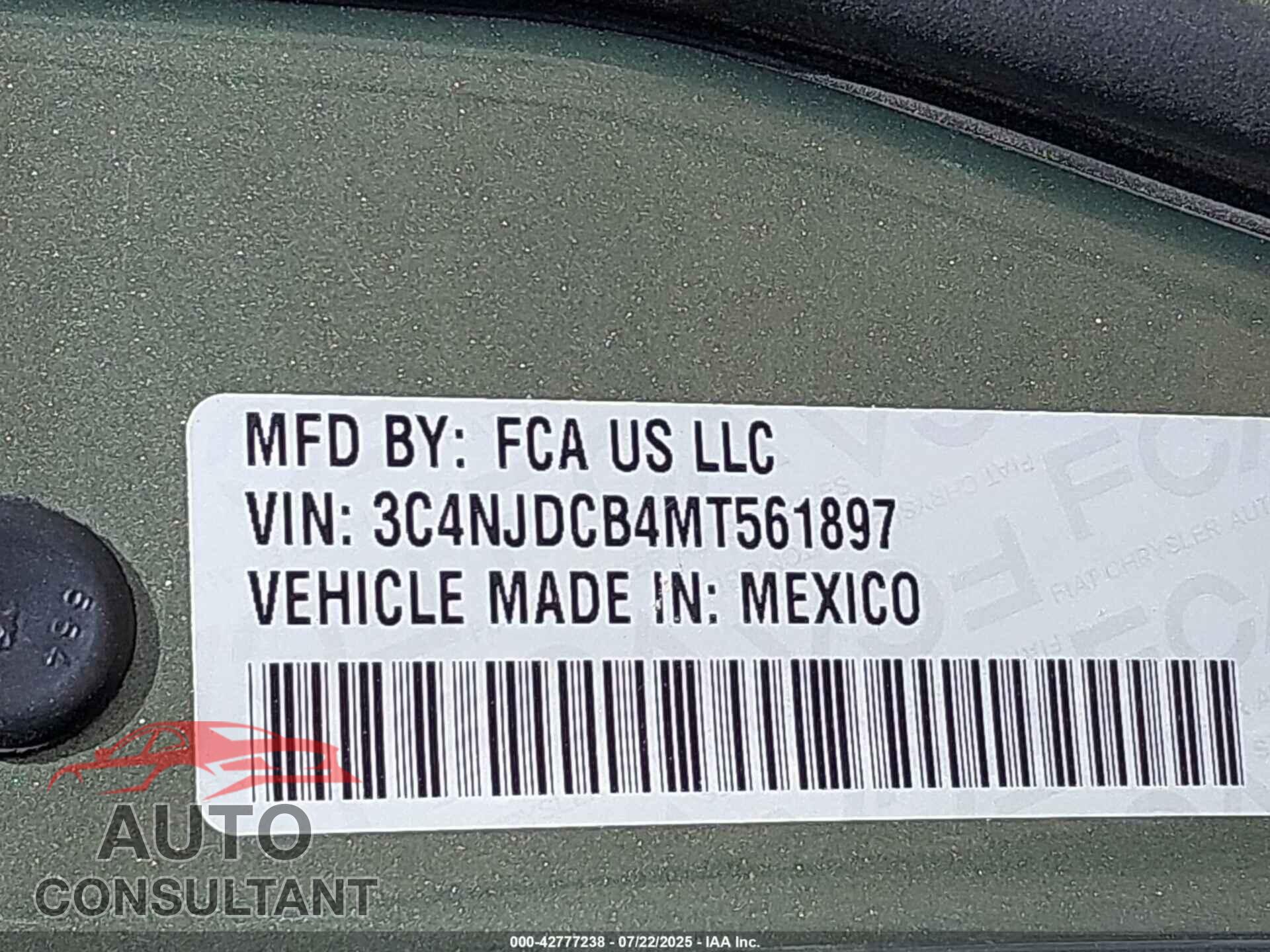 JEEP COMPASS 2021 - 3C4NJDCB4MT561897