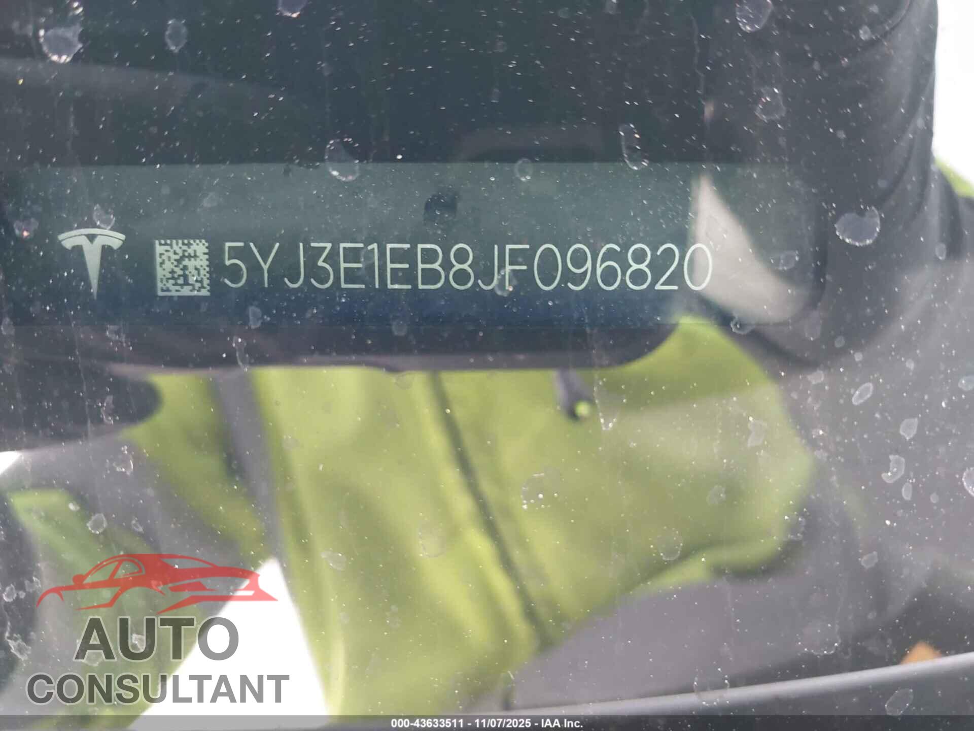 TESLA MODEL 3 2018 - 5YJ3E1EB8JF096820