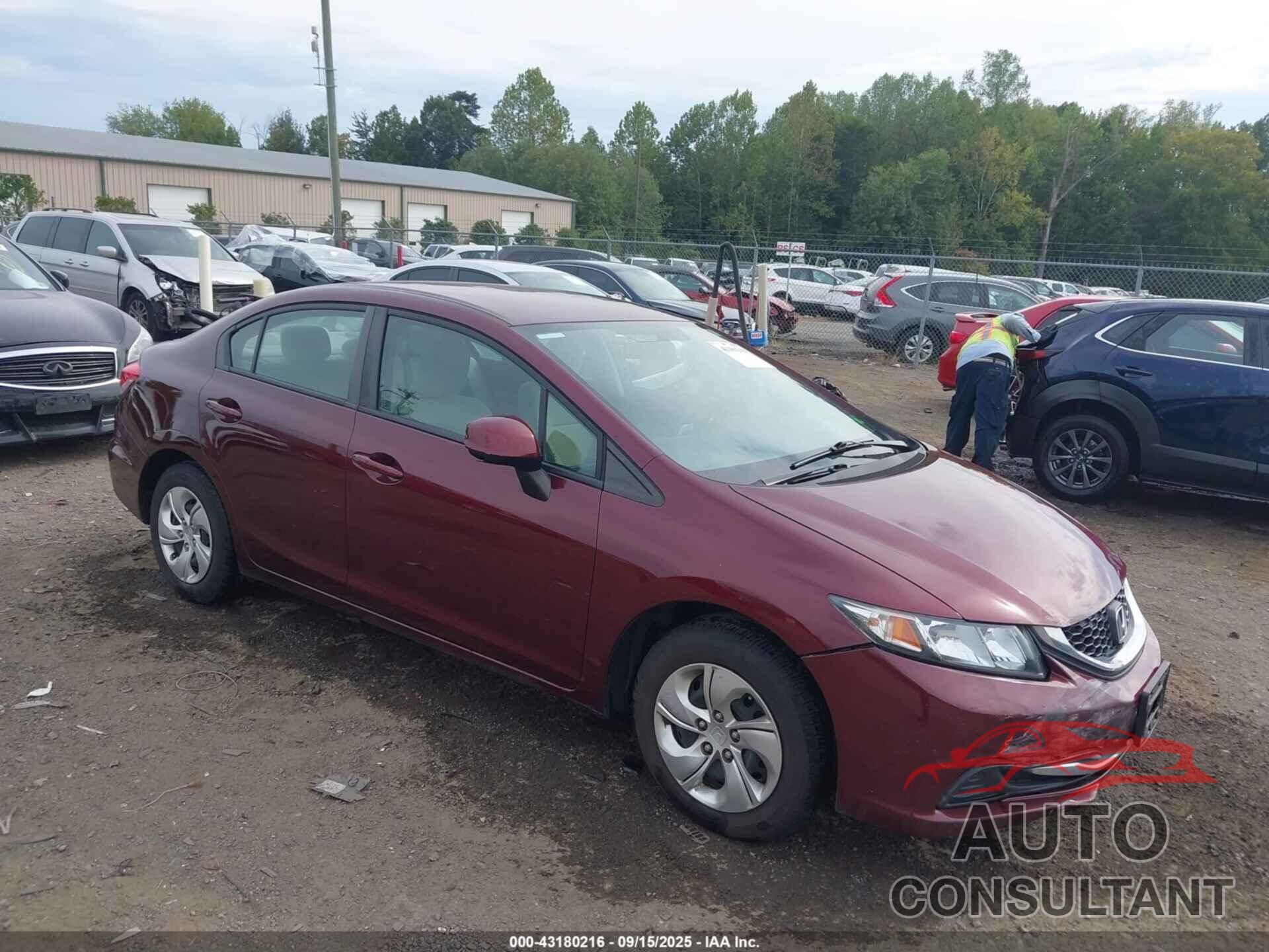 HONDA CIVIC 2013 - 2HGFB2F5XDH600093