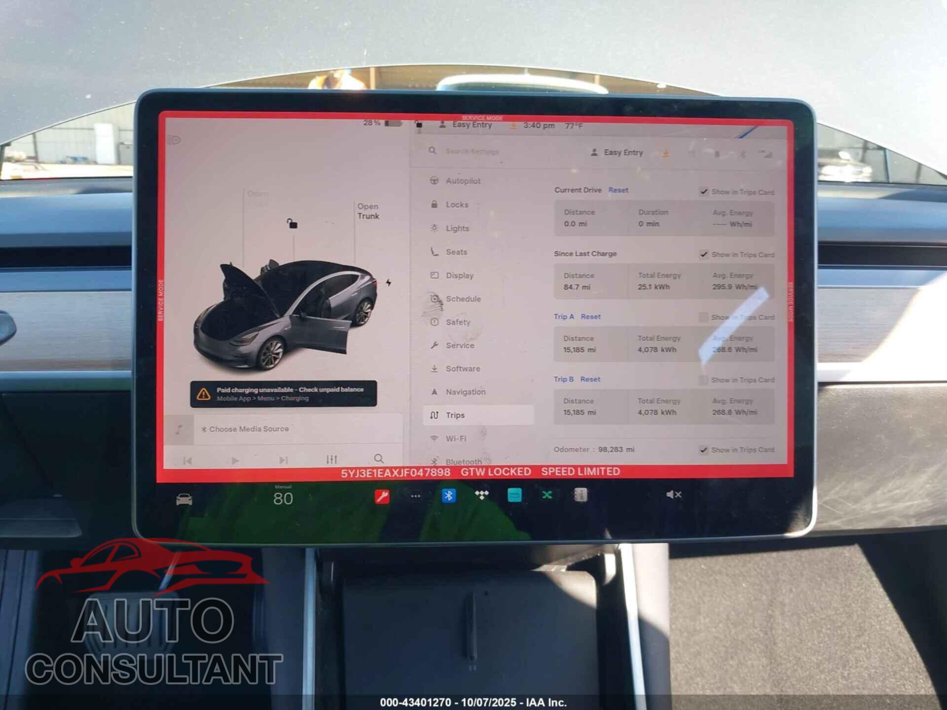 TESLA MODEL 3 2018 - 5YJ3E1EAXJF047898