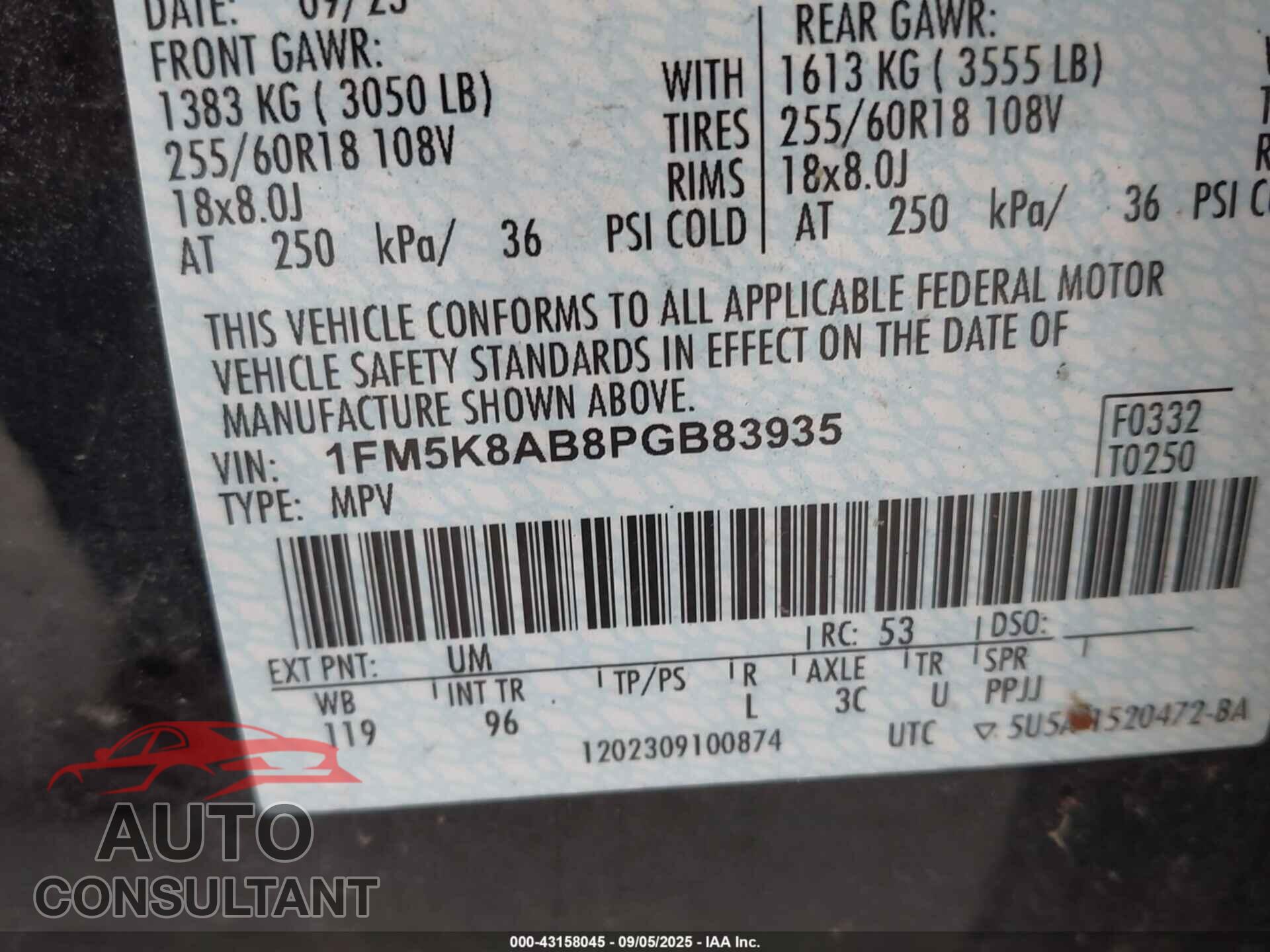 FORD EXPLORER 2023 - 1FM5K8AB8PGB83935