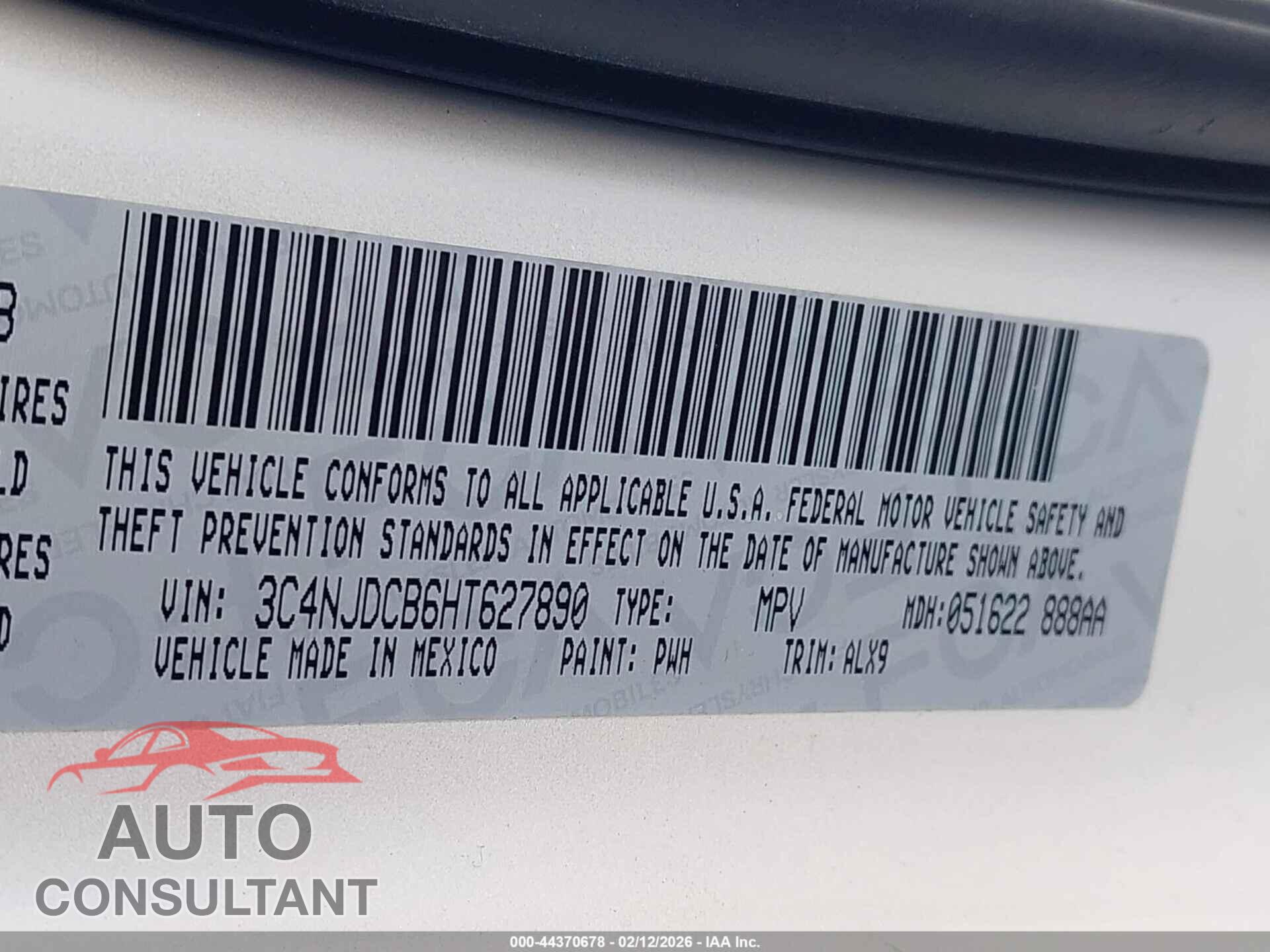 JEEP NEW COMPASS 2017 - 3C4NJDCB6HT627890