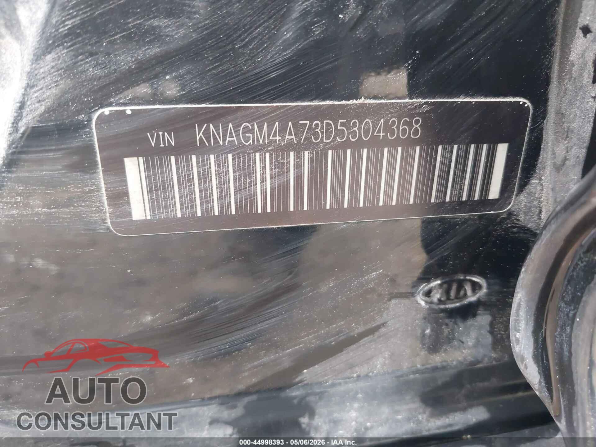 KIA OPTIMA 2013 - KNAGM4A73D5304368