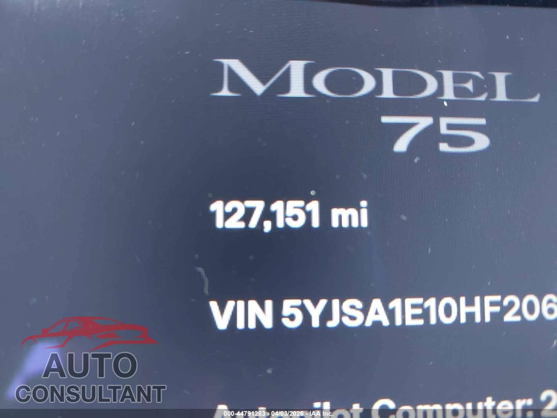 TESLA MODEL S 2017 - 5YJSA1E10HF206557