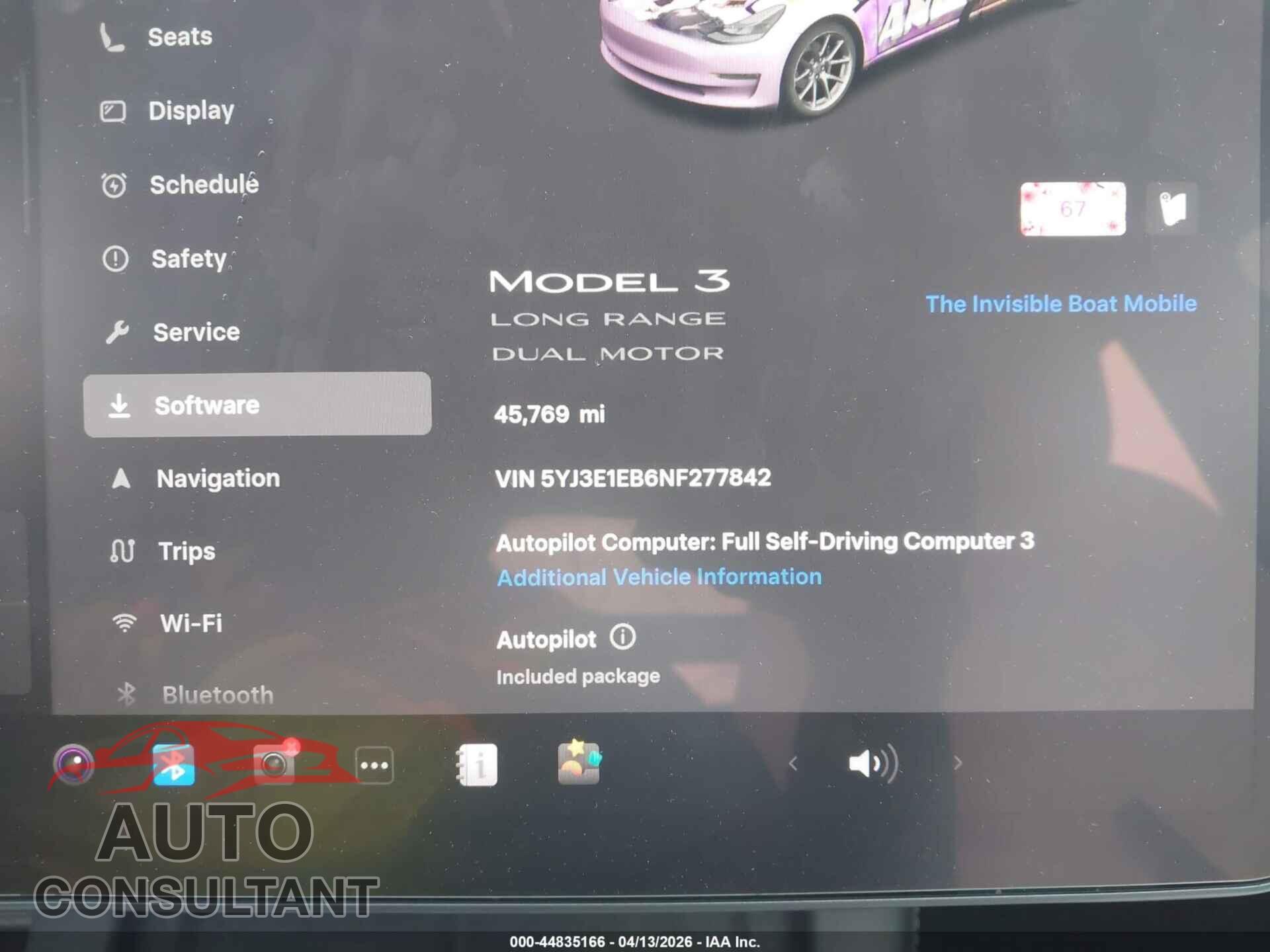 TESLA MODEL 3 2022 - 5YJ3E1EB6NF277842