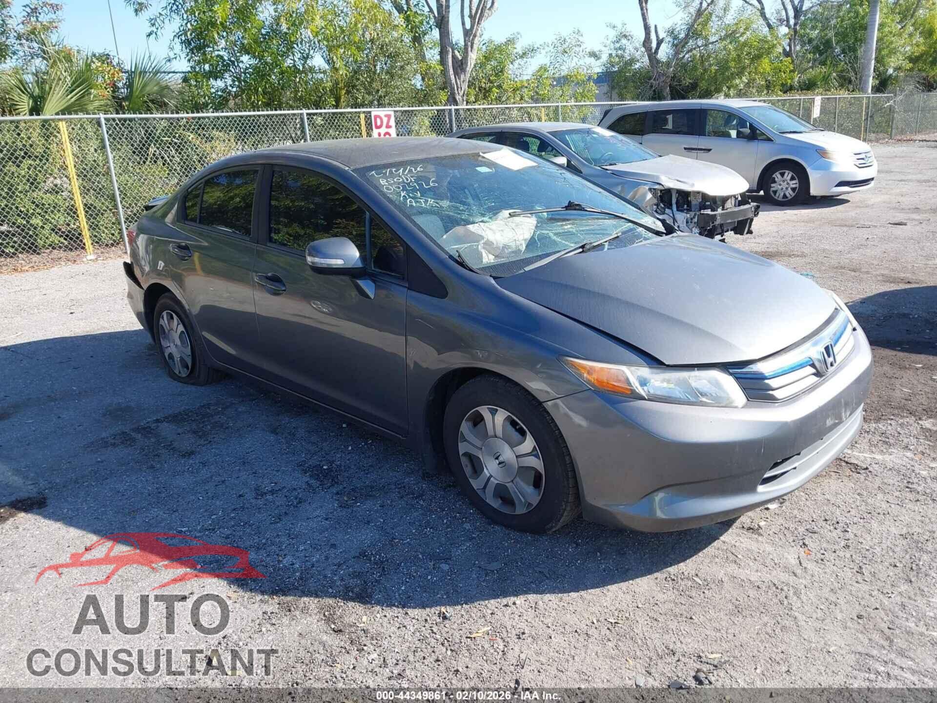 HONDA CIVIC HYBRID 2012 - JHMFB4F22CS002926