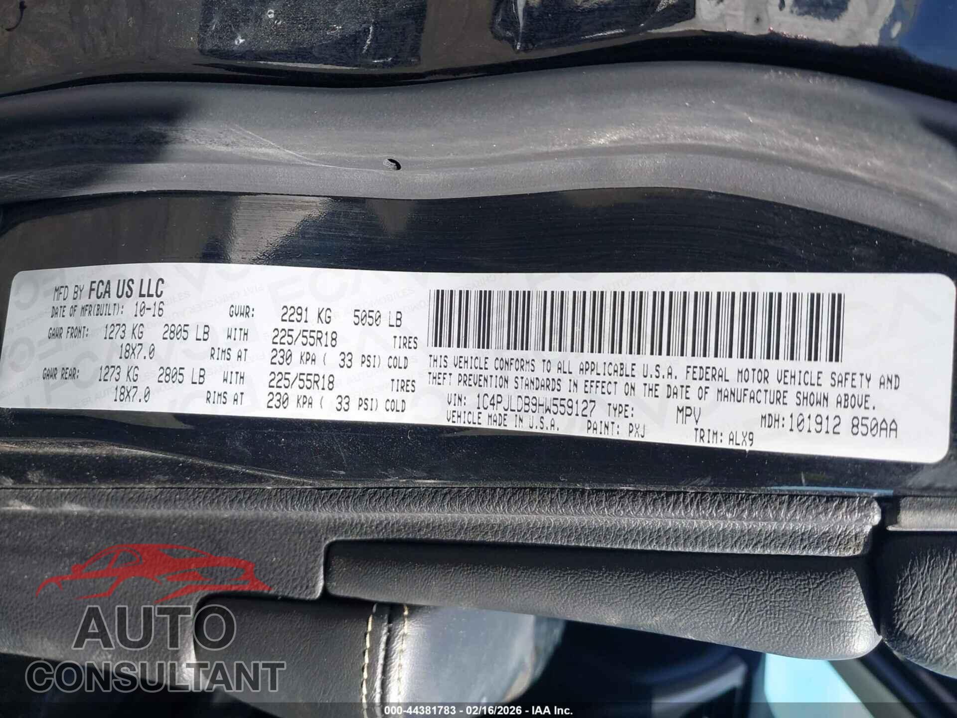 JEEP CHEROKEE 2017 - 1C4PJLDB9HW559127