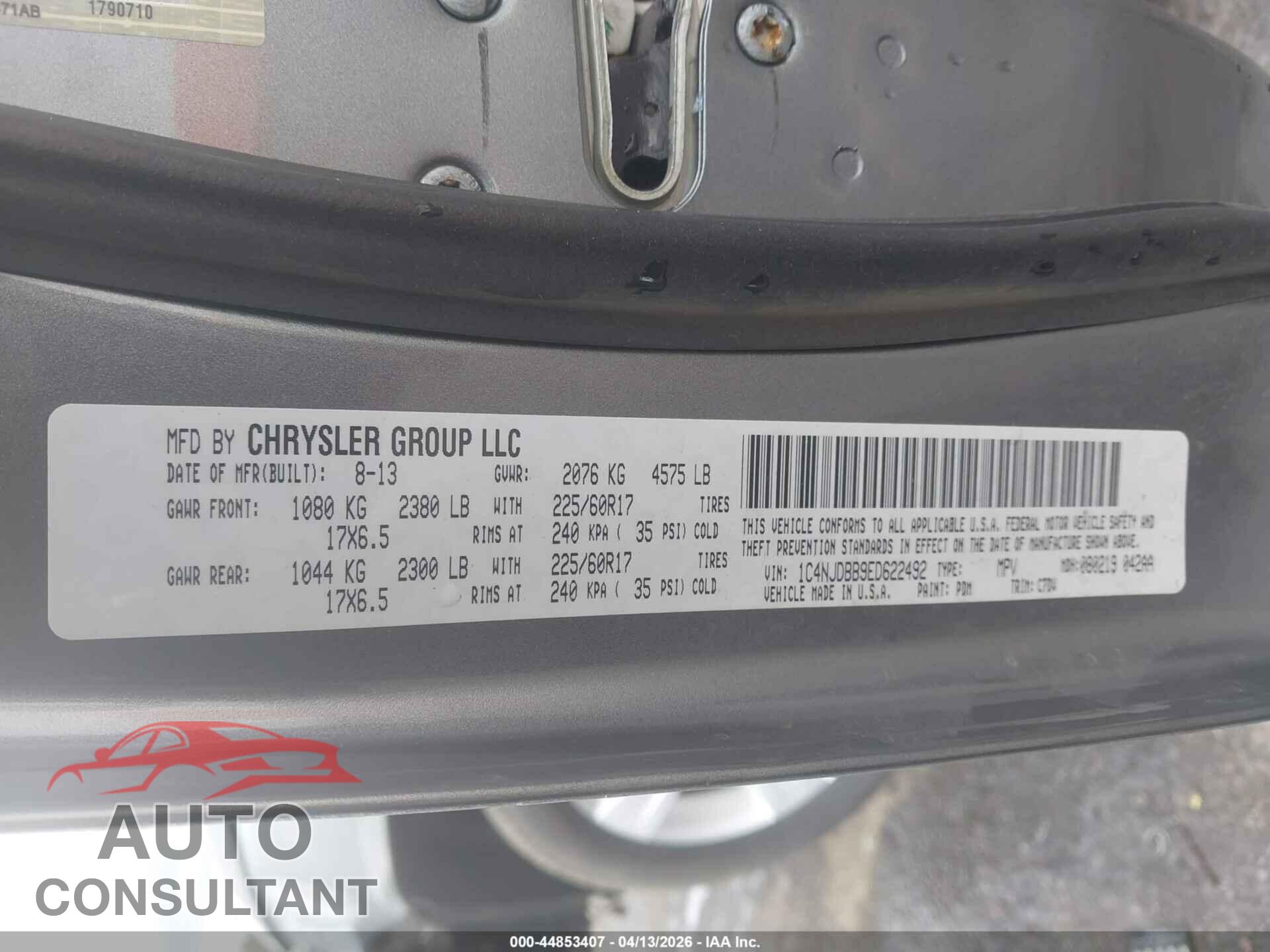 JEEP COMPASS 2014 - 1C4NJDBB9ED622492