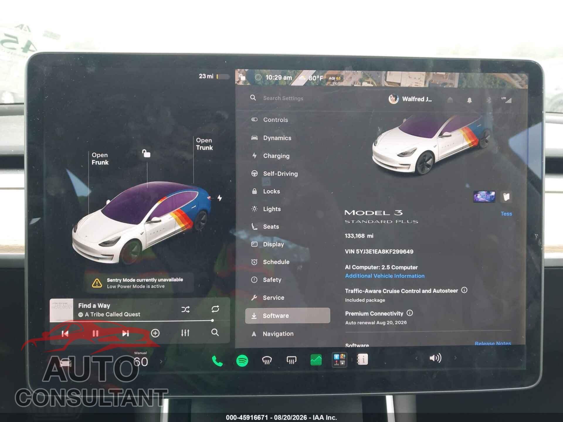 TESLA MODEL 3 2019 - 5YJ3E1EA8KF299649