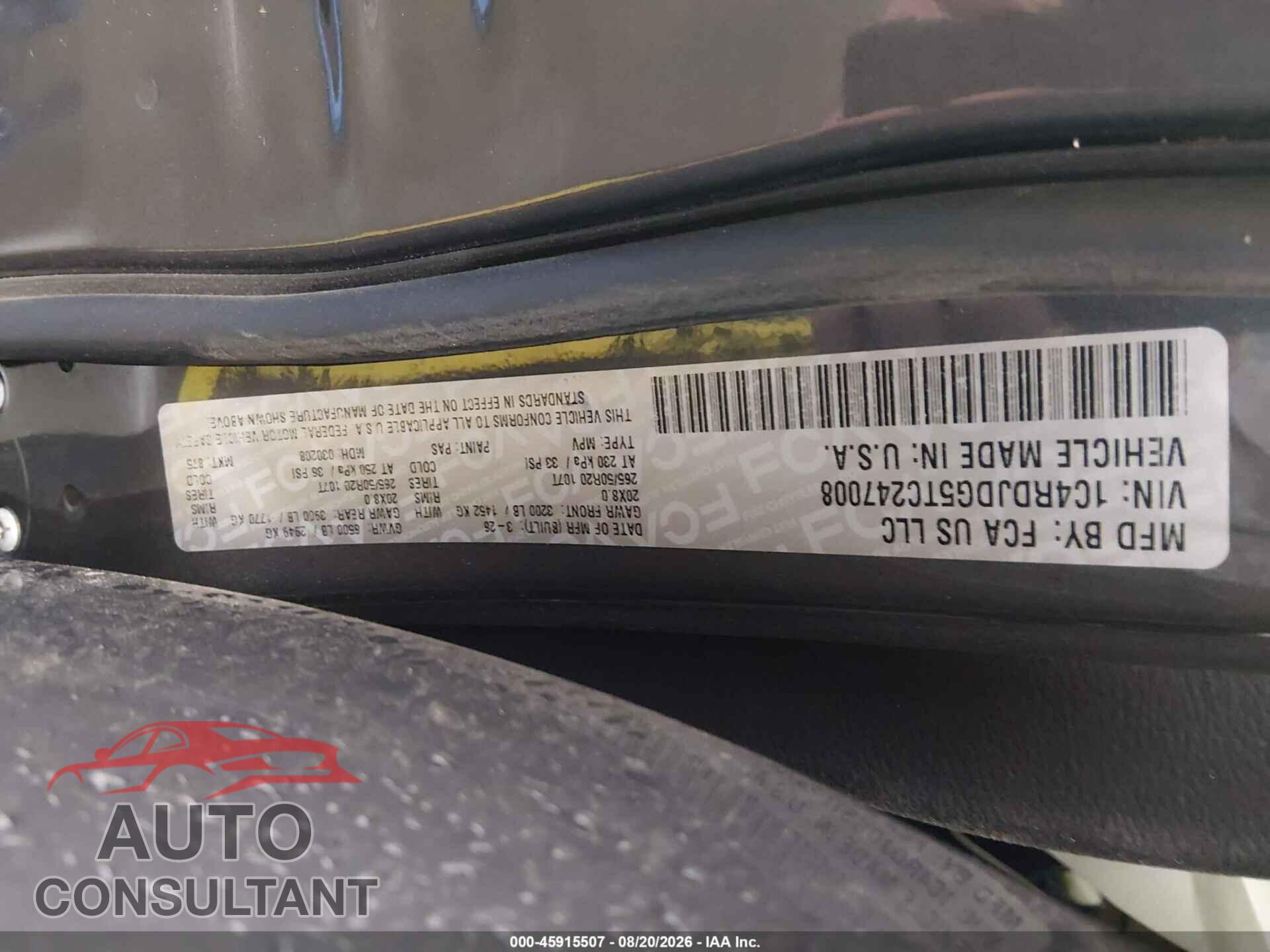 DODGE DURANGO 2026 - 1C4RDJDG5TC247008