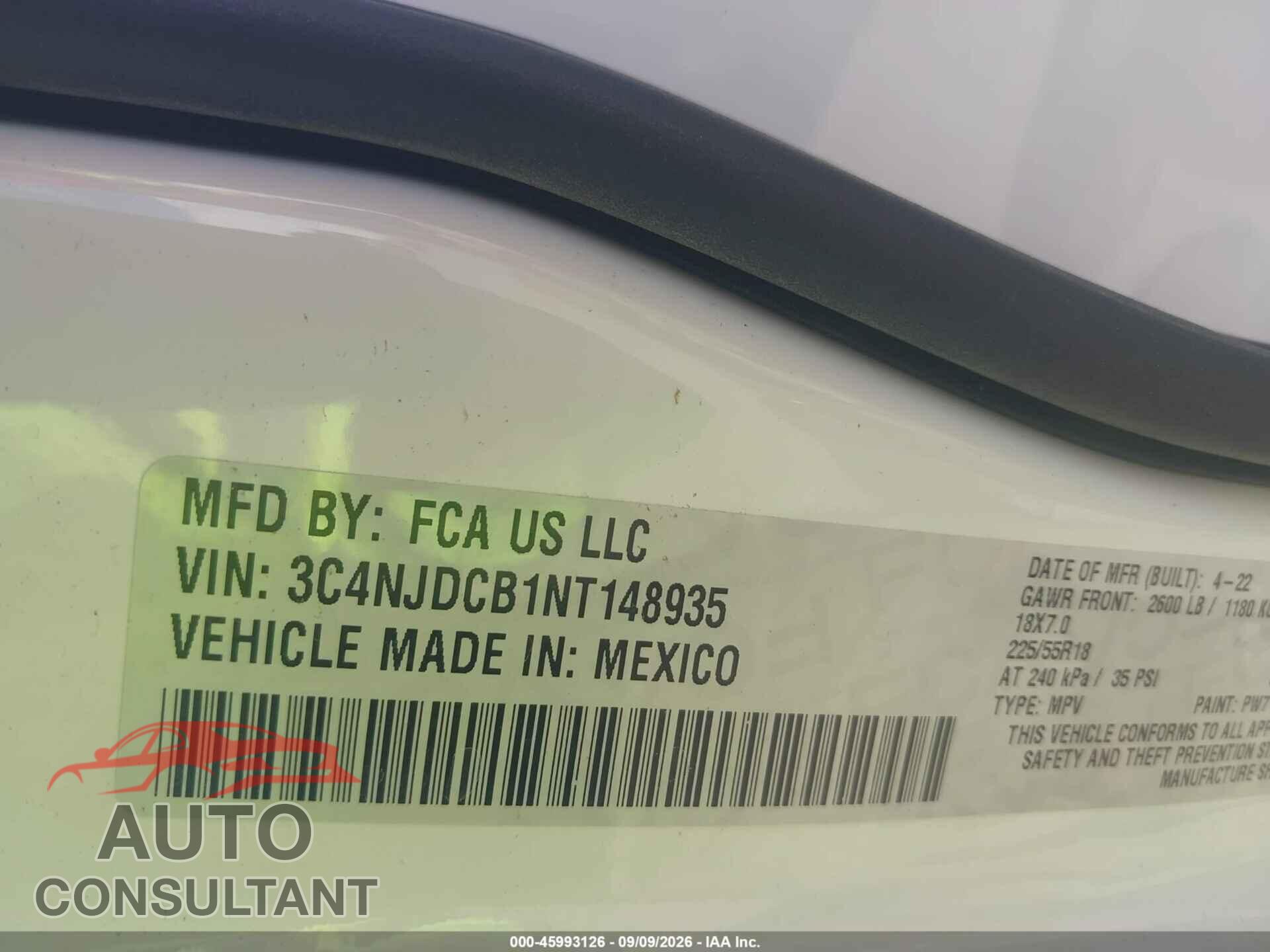 JEEP COMPASS 2022 - 3C4NJDCB1NT148935