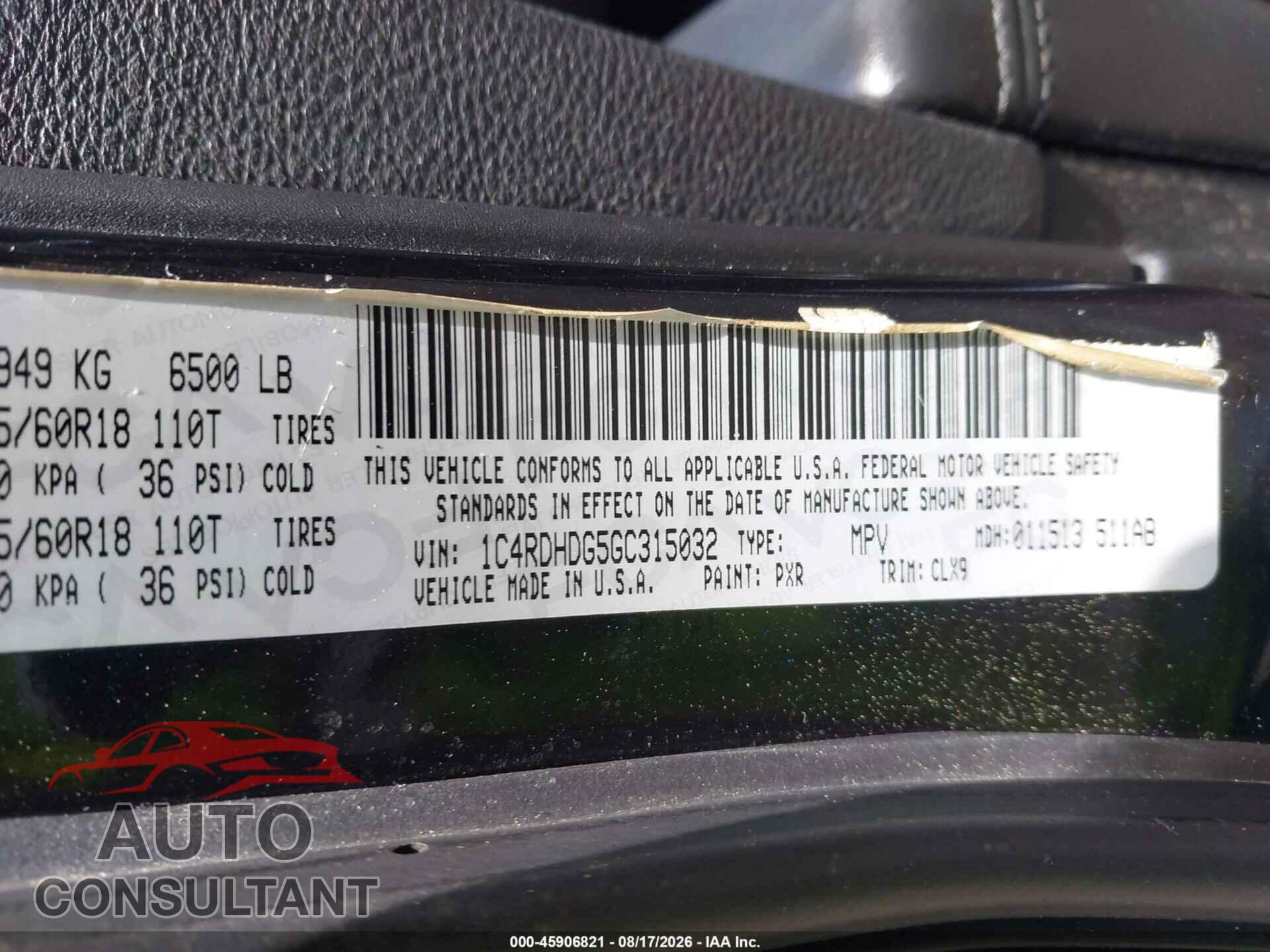 DODGE DURANGO 2016 - 1C4RDHDG5GC315032