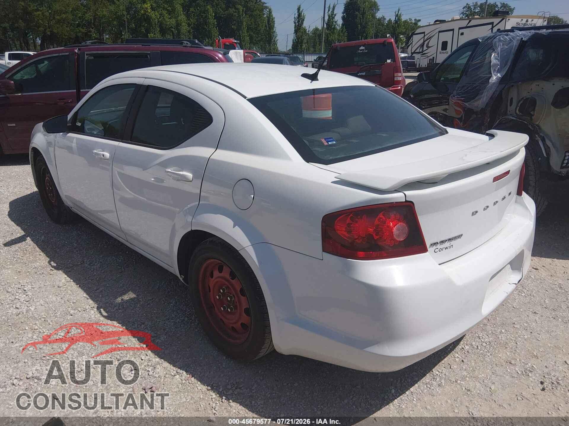 DODGE AVENGER 2013 - 1C3CDZAB1DN627289