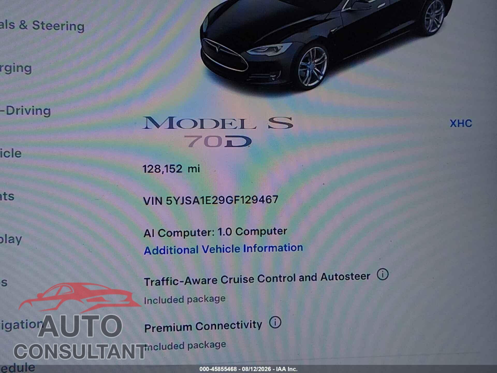 TESLA MODEL S 2016 - 5YJSA1E29GF129467