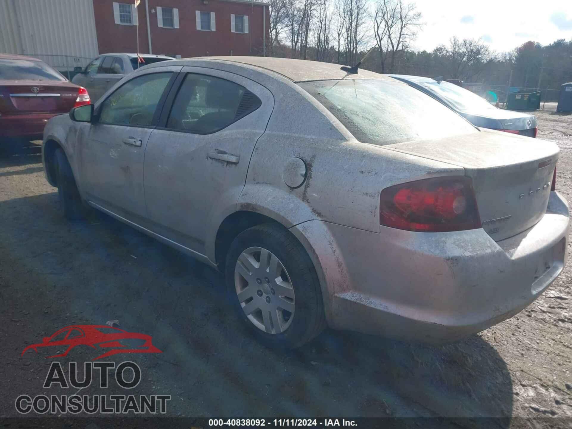 DODGE AVENGER 2012 - 1C3CDZAB3CN122742