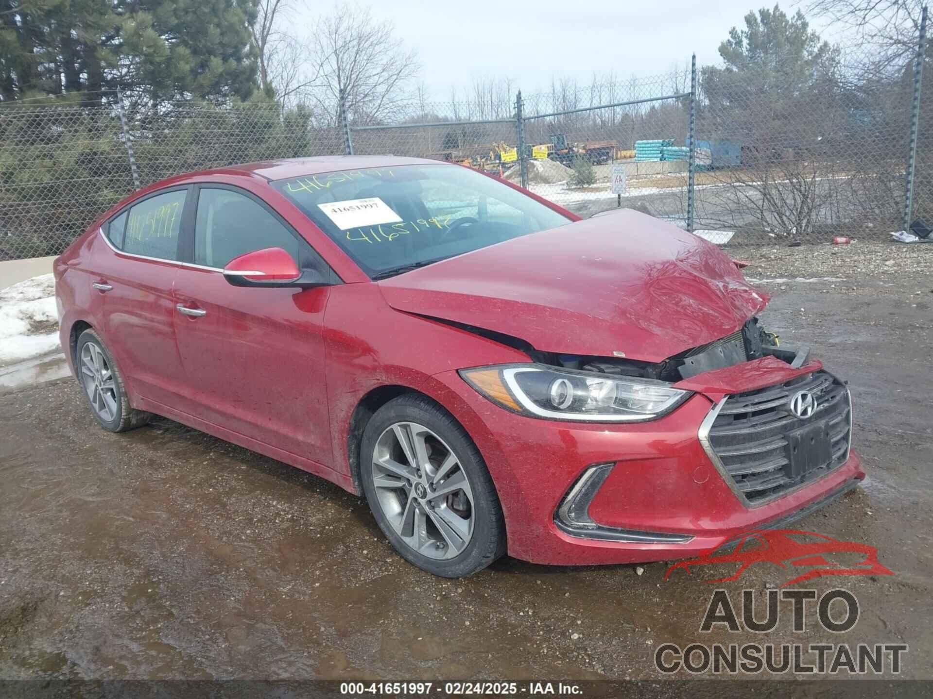 HYUNDAI ELANTRA 2017 - KMHD84LF4HU211610