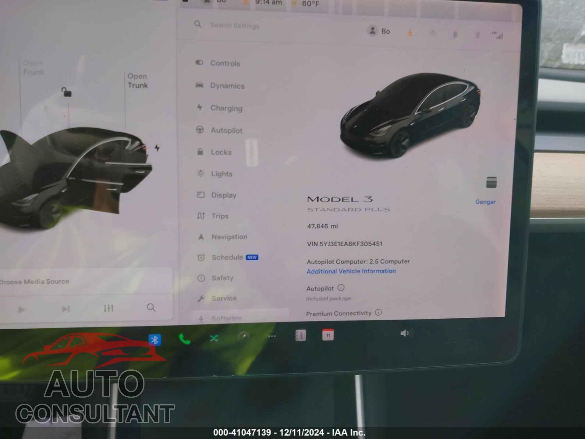 TESLA MODEL 3 2019 - 5YJ3E1EA8KF305451