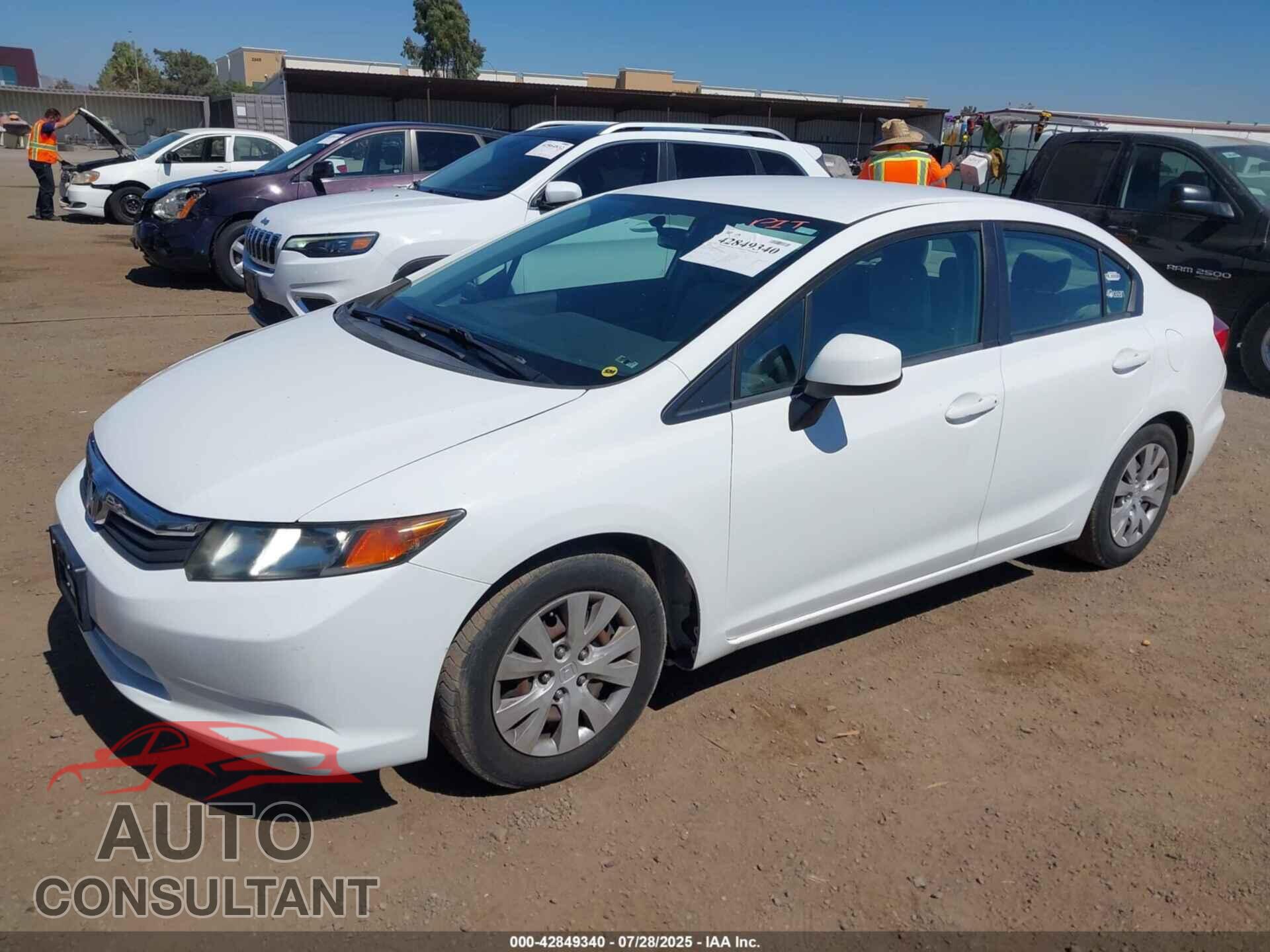 HONDA CIVIC 2012 - 19XFB2F59CE362861
