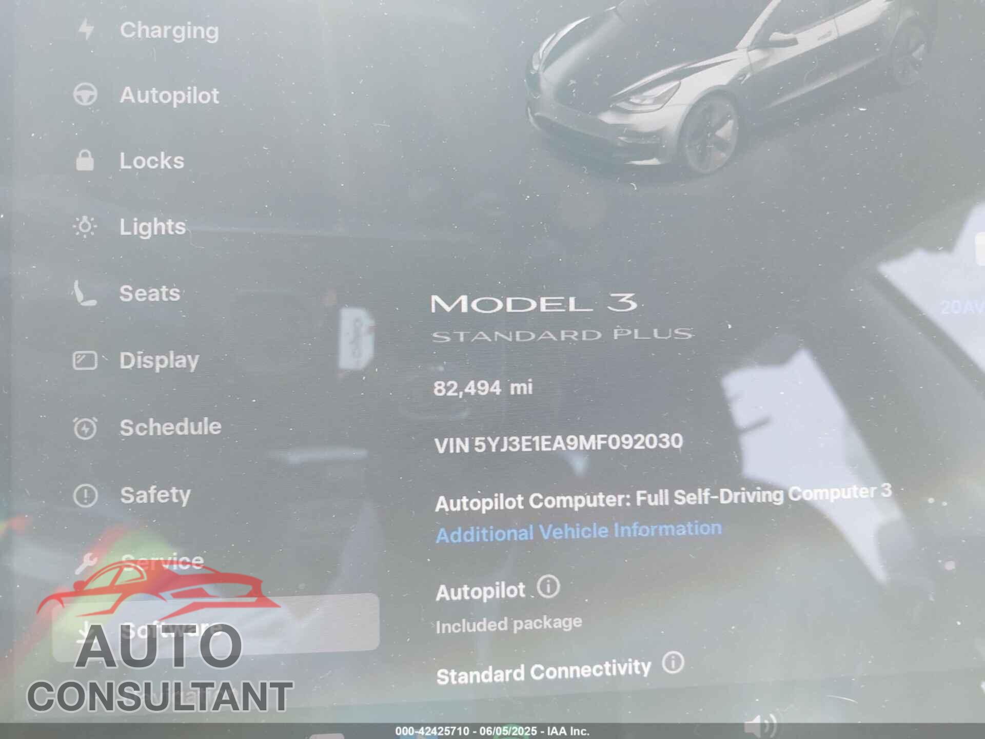 TESLA MODEL 3 2021 - 5YJ3E1EA9MF092030