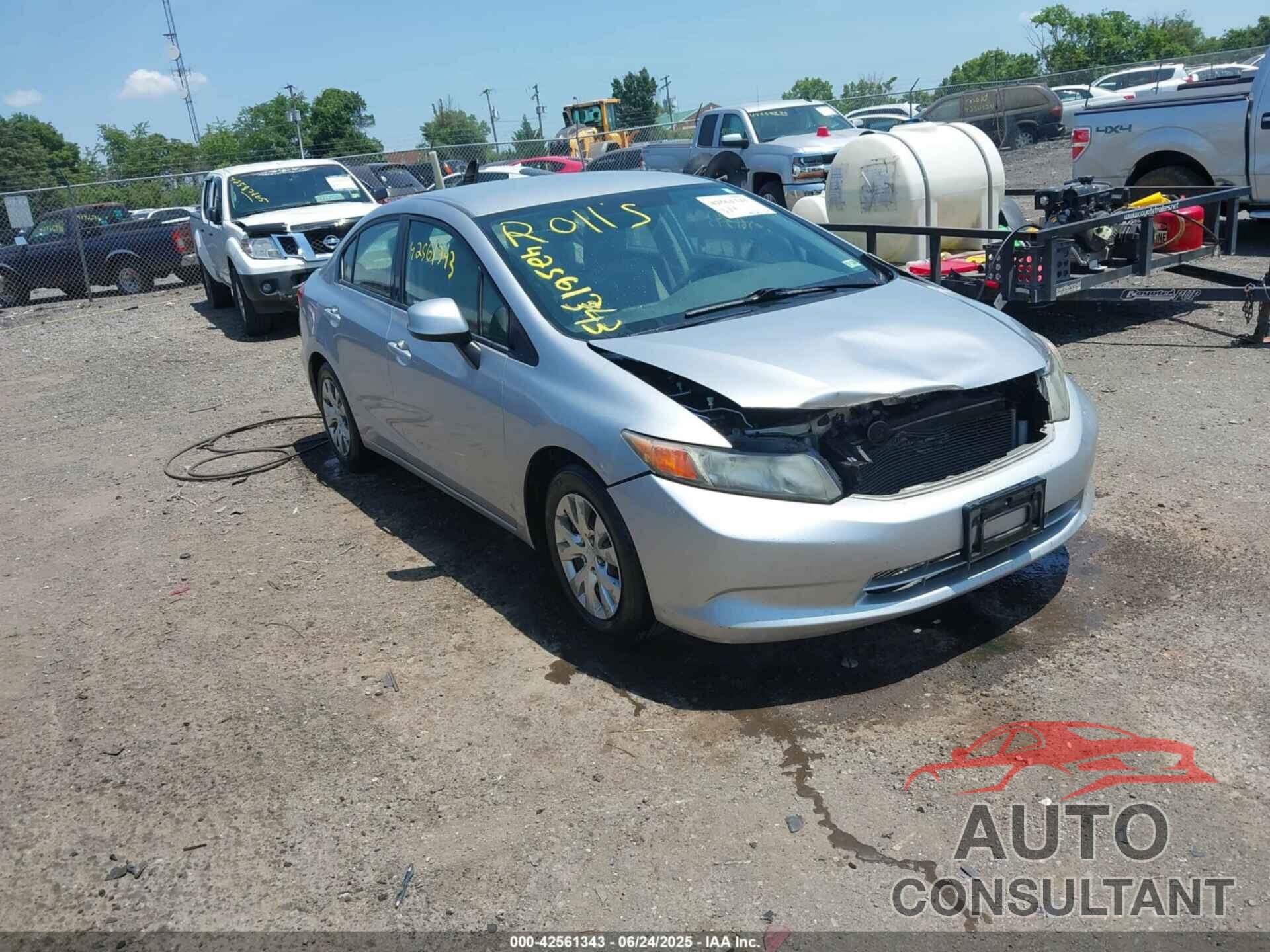 HONDA CIVIC 2012 - 19XFB2F59CE355666