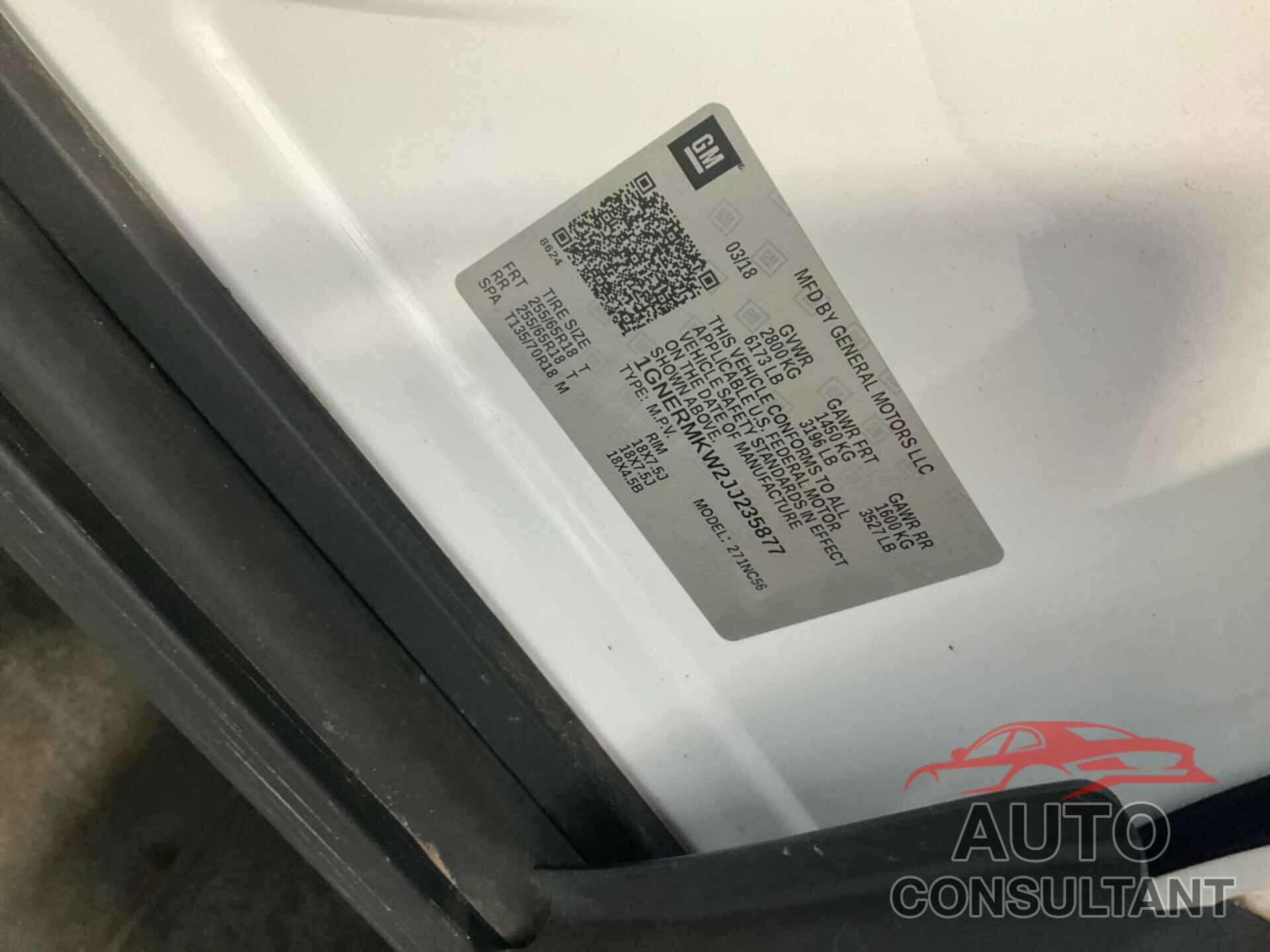CHEVROLET TRAVERSE 2018 - 1GNERMKW2JJ235877