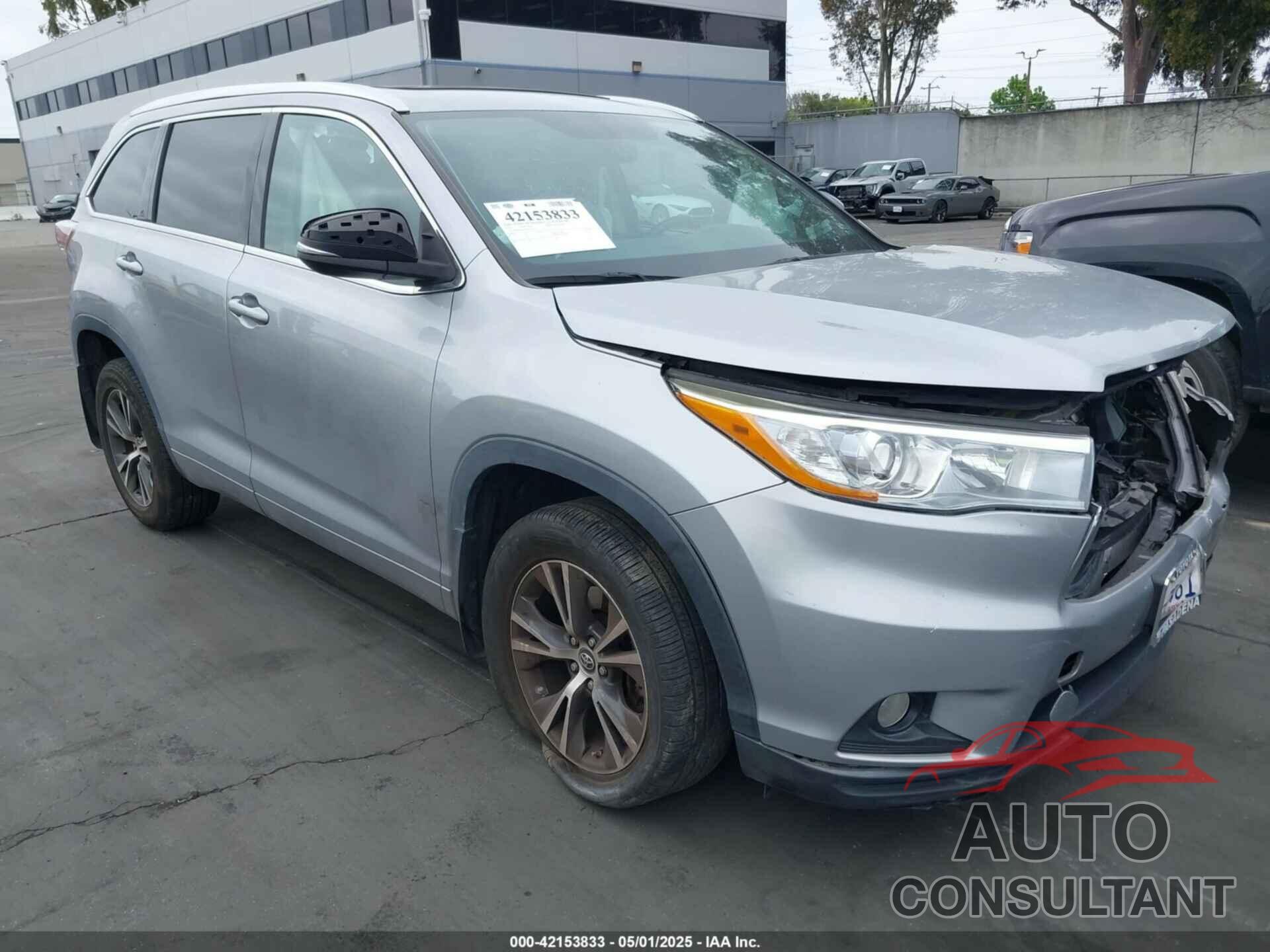 TOYOTA HIGHLANDER 2016 - 5TDJKRFH7GS313781