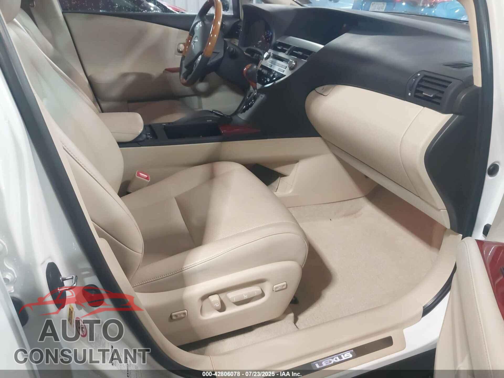 LEXUS RX 350 2010 - 2T2BK1BA6AC019587
