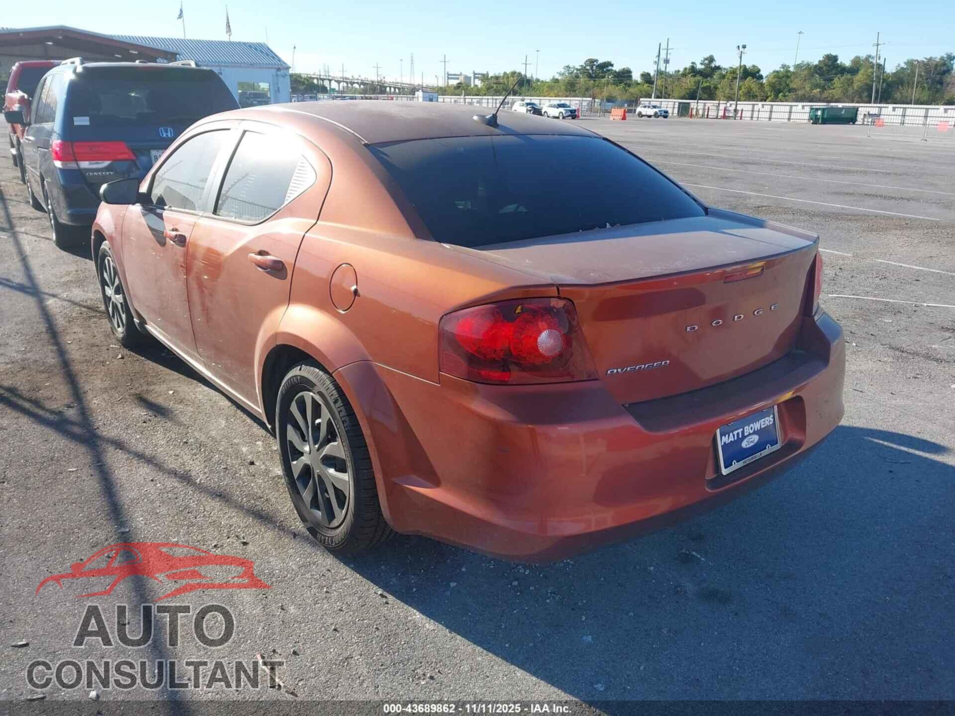 DODGE AVENGER 2012 - 1C3CDZAB0CN238271